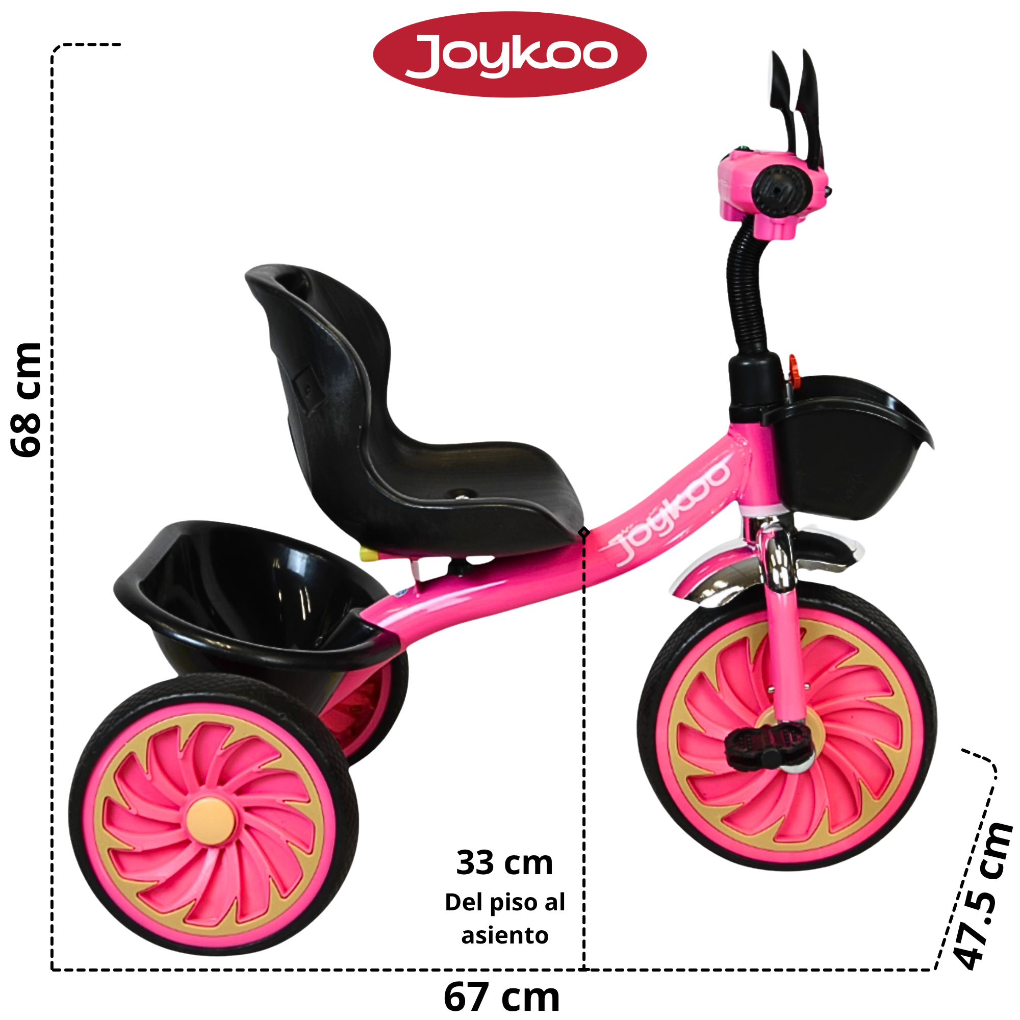Foto 5 pulgar | Triciclo Para Niños Torreta Con Luz Y Sonido Ruedas De Eva Apto A Partir De 2 Años Soporta Hasta 20 Kg - Rosa
