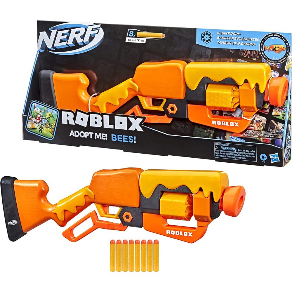 Foto 2 pulgar | Lanzador de Dardos Hasbro Nerf: Roblox Escopeta Adopt Me Bees