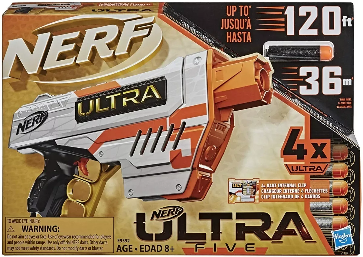 Foto 2 pulgar | Lanzadardos Nerf Ultra Five Blaster Hasbro Clip Integrado