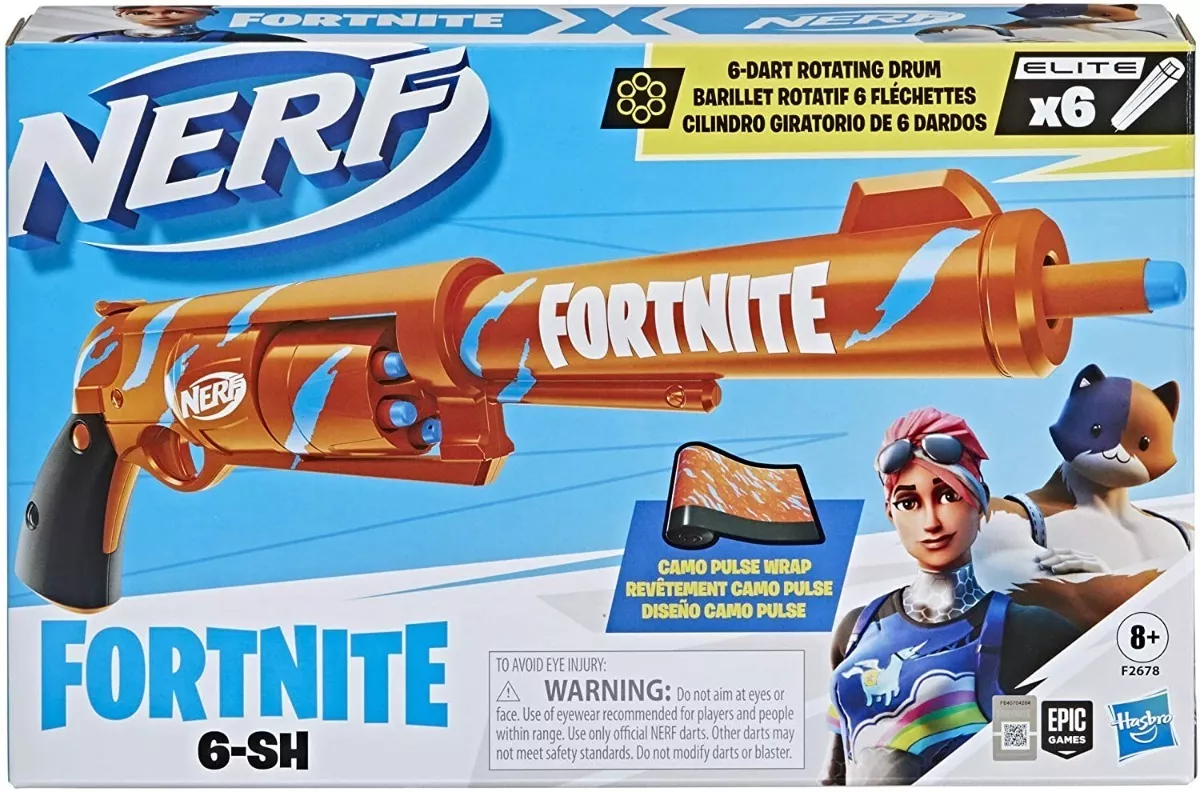 Foto 4 pulgar | Lanzadardos Nerf Fortnite X 6-sh Cilindro Giratorio de 6 Dardos