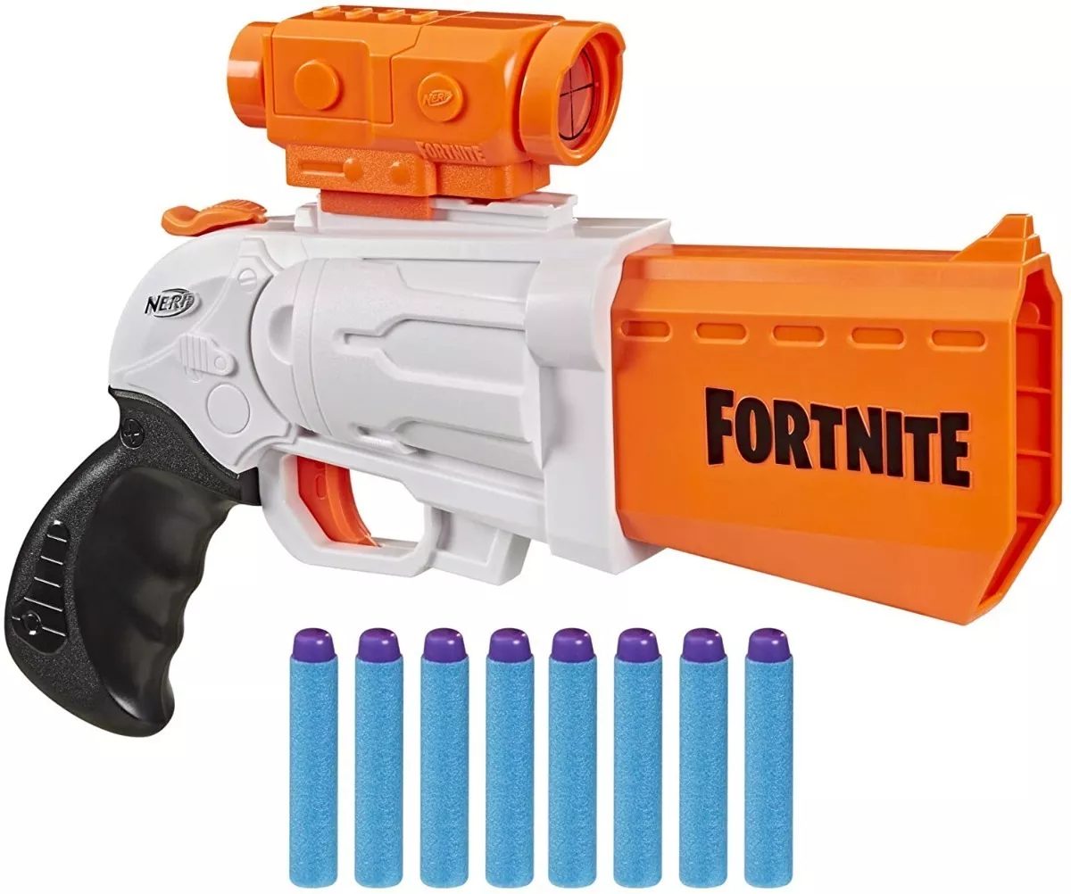 Foto 2 pulgar | Lanzador de Dardos Nerf Fortnite Sr Mira Removible Hasbro 8 Dardos