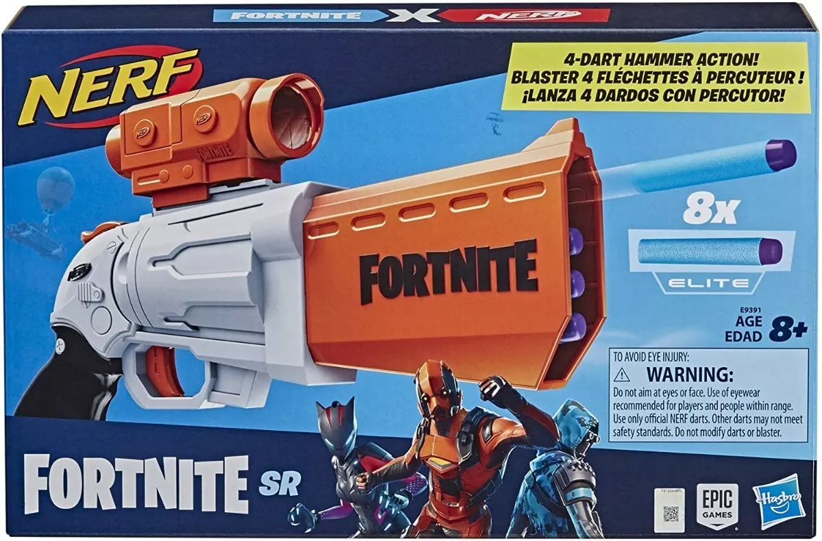 Foto 3 pulgar | Lanzador de Dardos Nerf Fortnite Sr Mira Removible Hasbro 8 Dardos