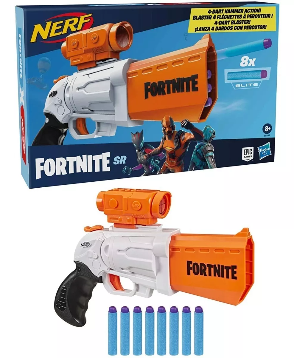 Foto 4 pulgar | Lanzador de Dardos Nerf Fortnite Sr Mira Removible Hasbro 8 Dardos