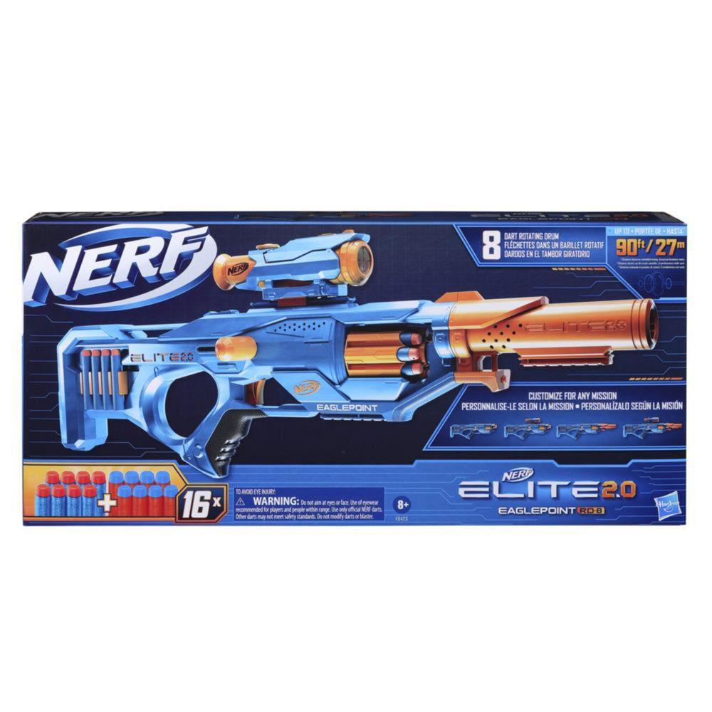 Foto 2 pulgar | Lanzador de Dardos Nerf Elite 2.0: Eaglepoint RD 8 Azul