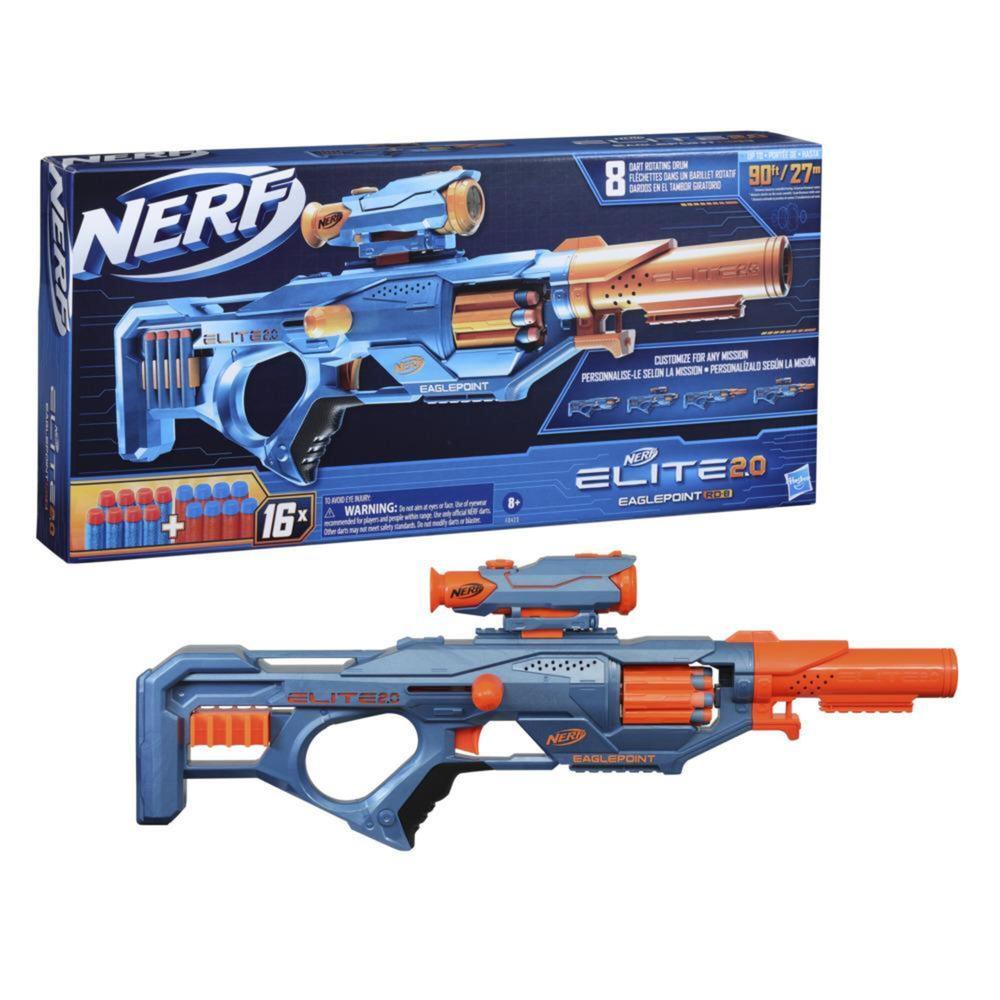 Foto 3 pulgar | Lanzador de Dardos Nerf Elite 2.0: Eaglepoint RD 8 Azul