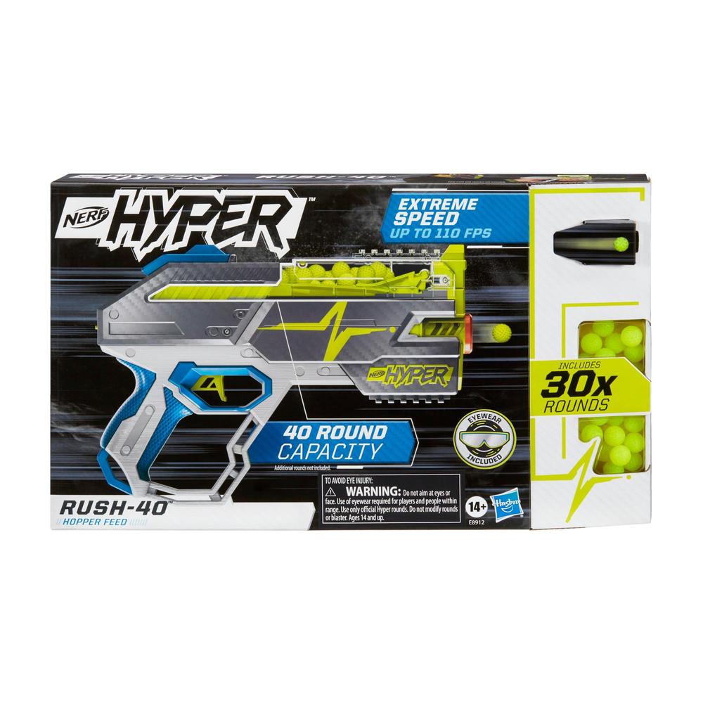 Lanzador de Dardos Hasbro E8912 color Gris Nerf Hyper: Rush 40