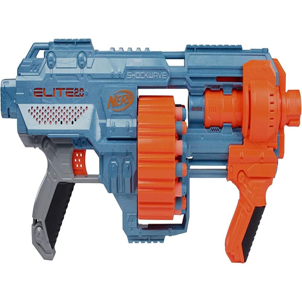 NERF Elite 2.0 Echo CS-10 Blaster - 24 dardos oficiales, clip de 10 dardos,  culata removible y extensión de cañón, 5 rieles tácticos