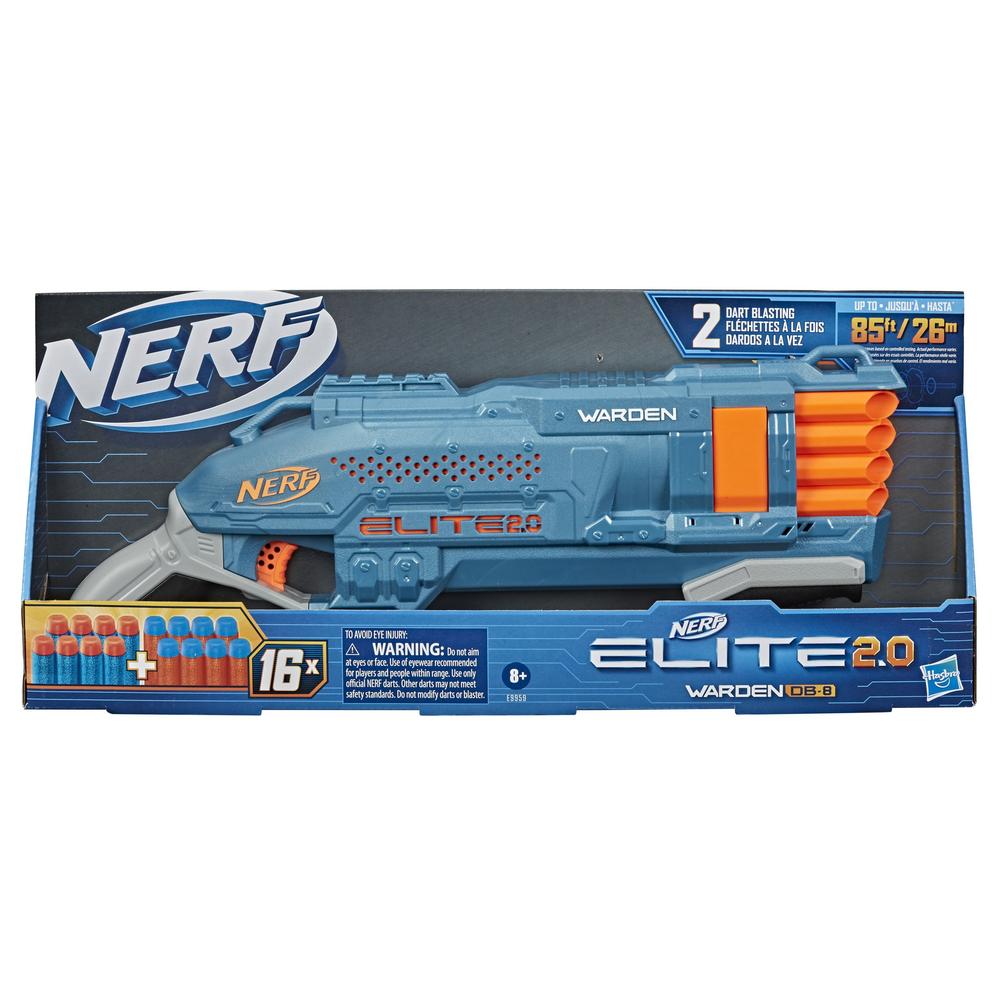 Foto 2 pulgar | Lanzador de Dardos Hasbro E9959 color Azul Nerf Elite 2.0: Warden DB-8