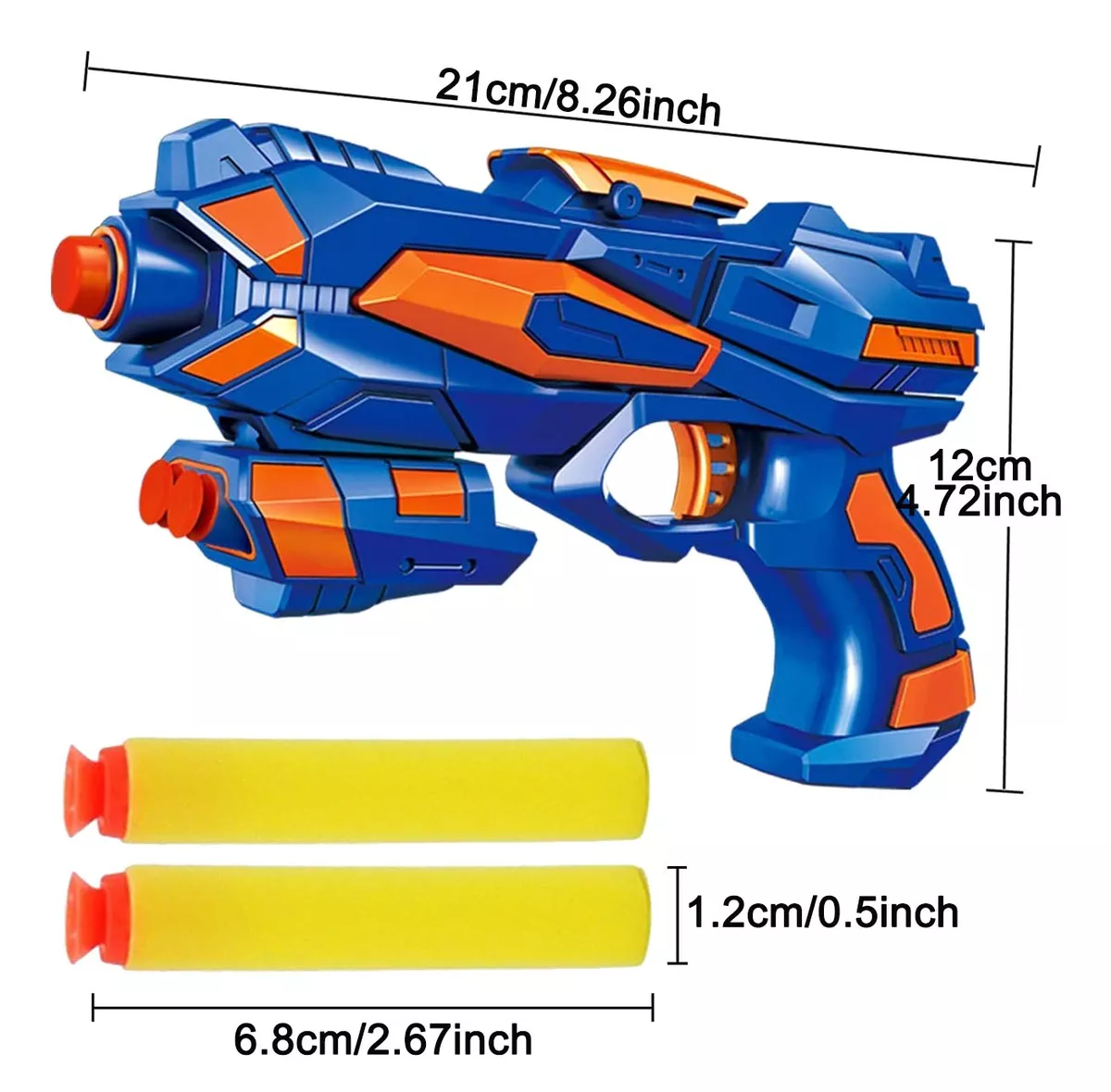 Foto 6 pulgar | 2 Pistola Belug de Juguete de Dardos Espuma Compatible Nerf color Azul / Naranja