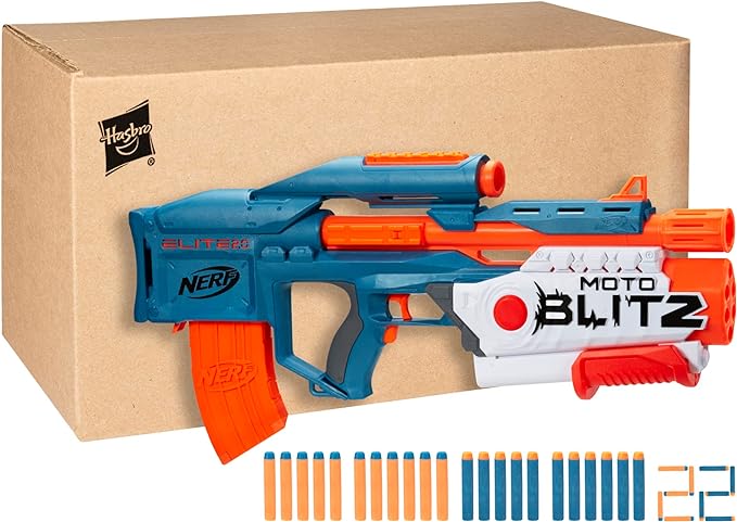 Nerf Elite 2.0 Motoblitz Blaster Con Alcance, Voladura Motorizada De 10 Dardos, Airblitz 6 Dardos, Juguetes Al A