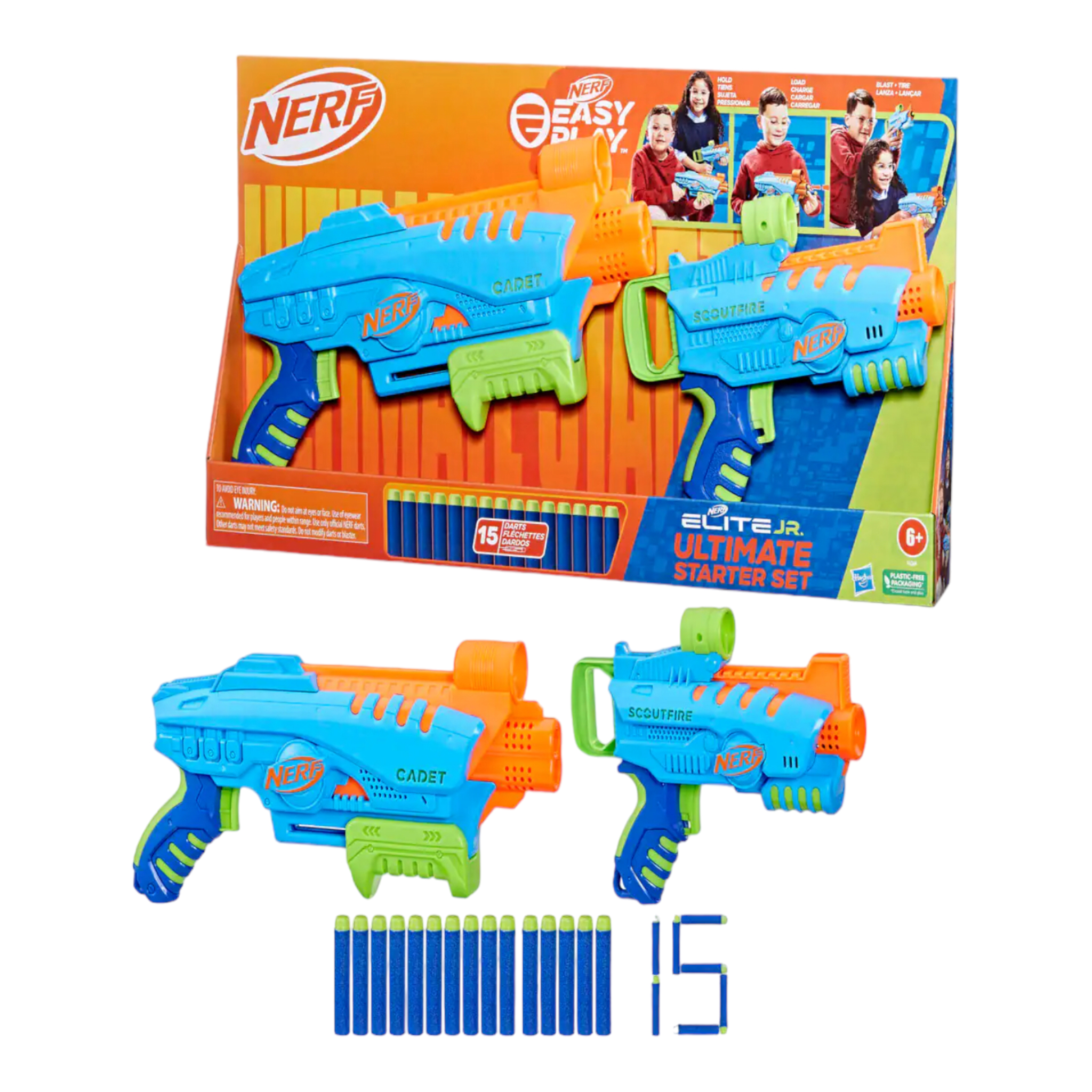 Nerf Jr. Elite Ultimate Starter Set 2 Lanzadores 15 Dardos Hasbro