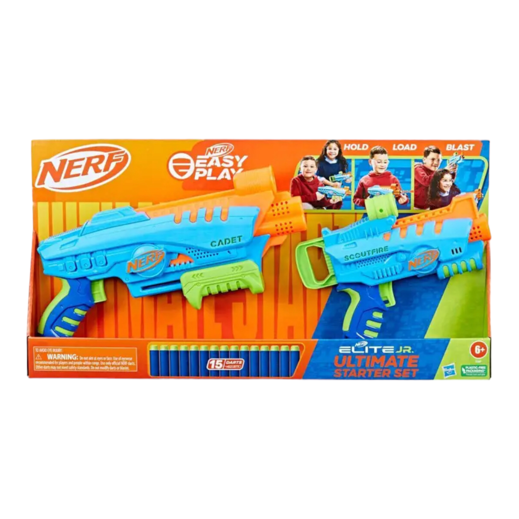 Foto 3 pulgar | Nerf Jr. Elite Ultimate Starter Set 2 Lanzadores 15 Dardos Hasbro