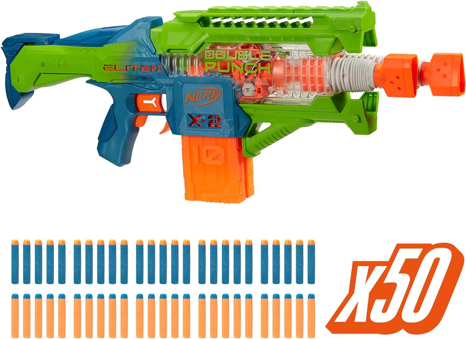 Foto 3 pulgar | Nerf Hasbro Elite 2.0 Double Punch Lanzador De Dardos