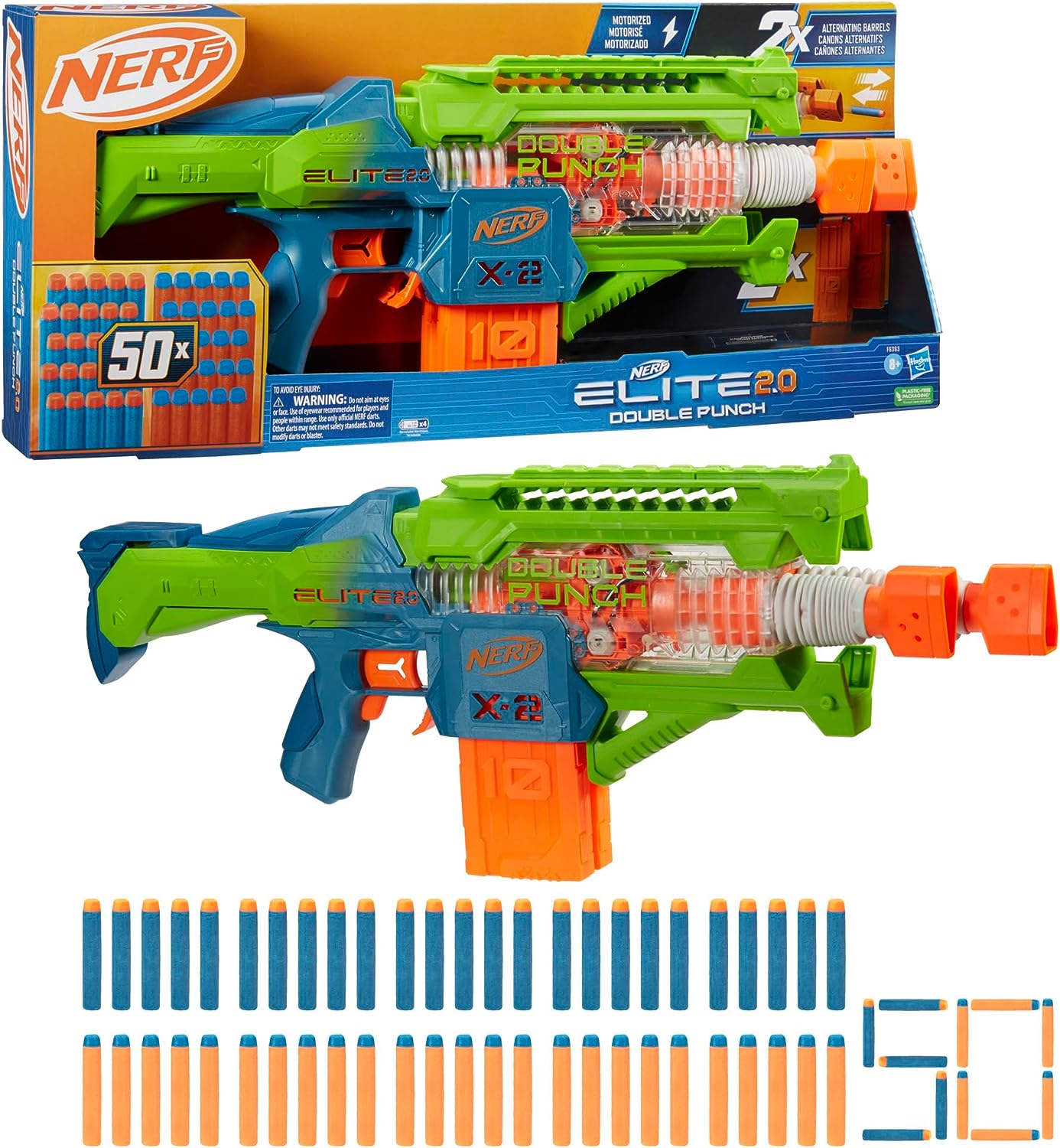 Foto 8 pulgar | Nerf Hasbro Elite 2.0 Double Punch Lanzador De Dardos