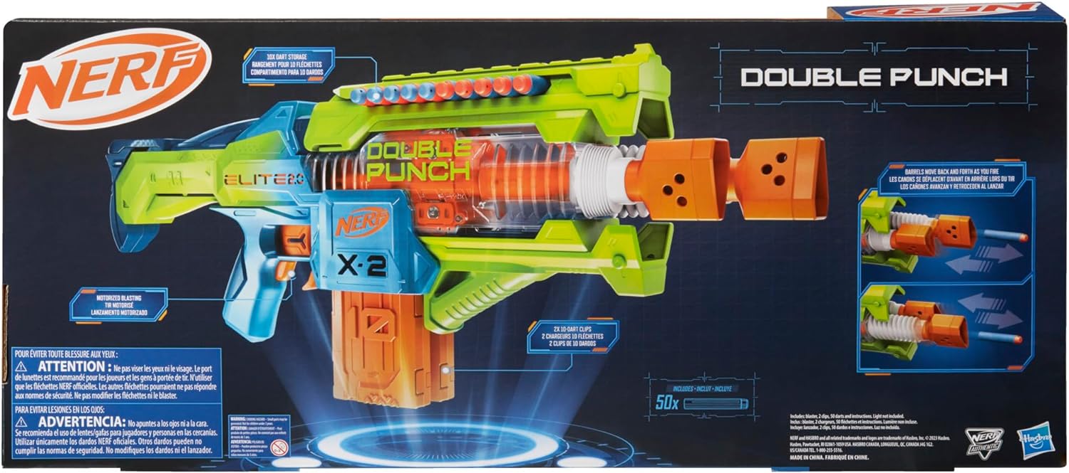 Foto 9 pulgar | Nerf Hasbro Elite 2.0 Double Punch Lanzador De Dardos