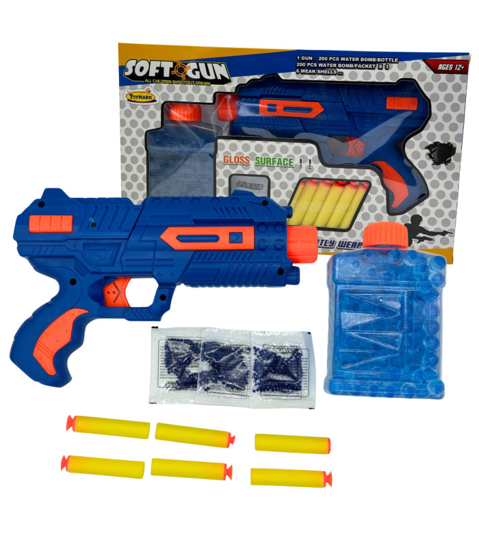 Foto 1 | Pistola De Juguete Lanzador De Hidrogel 800 Gel Y 6 Dardos Azul