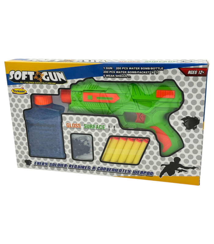 Foto 5 | Pistola De Juguete Lanzador De Hidrogel 800 Gel Y 6 Dardos Verde