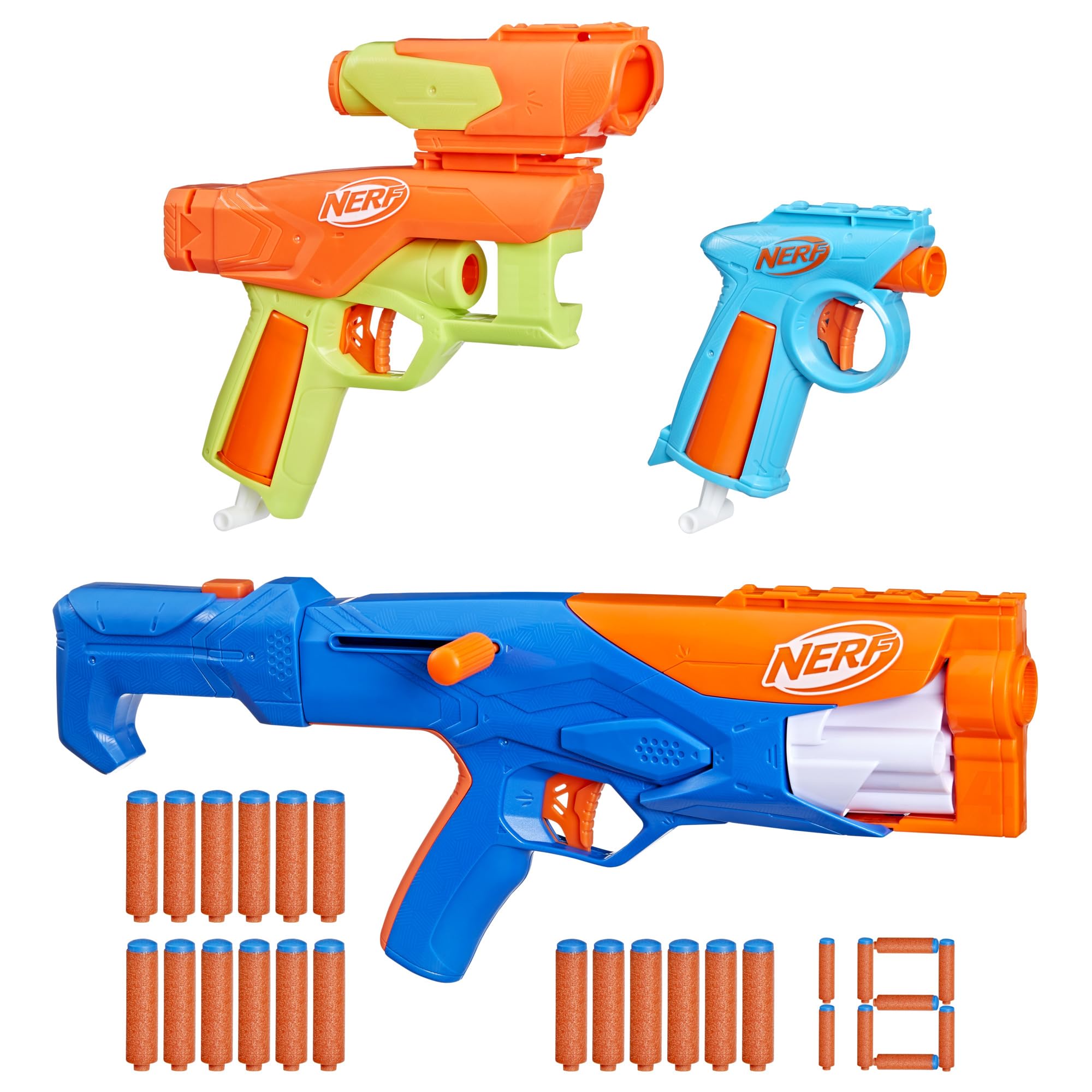 Foto 2 pulgar | Paquete Gear Up Nerf N Series Con 3 Lanzadores Y 18 Dardos Para Más De 8 Años - Venta Internacional.