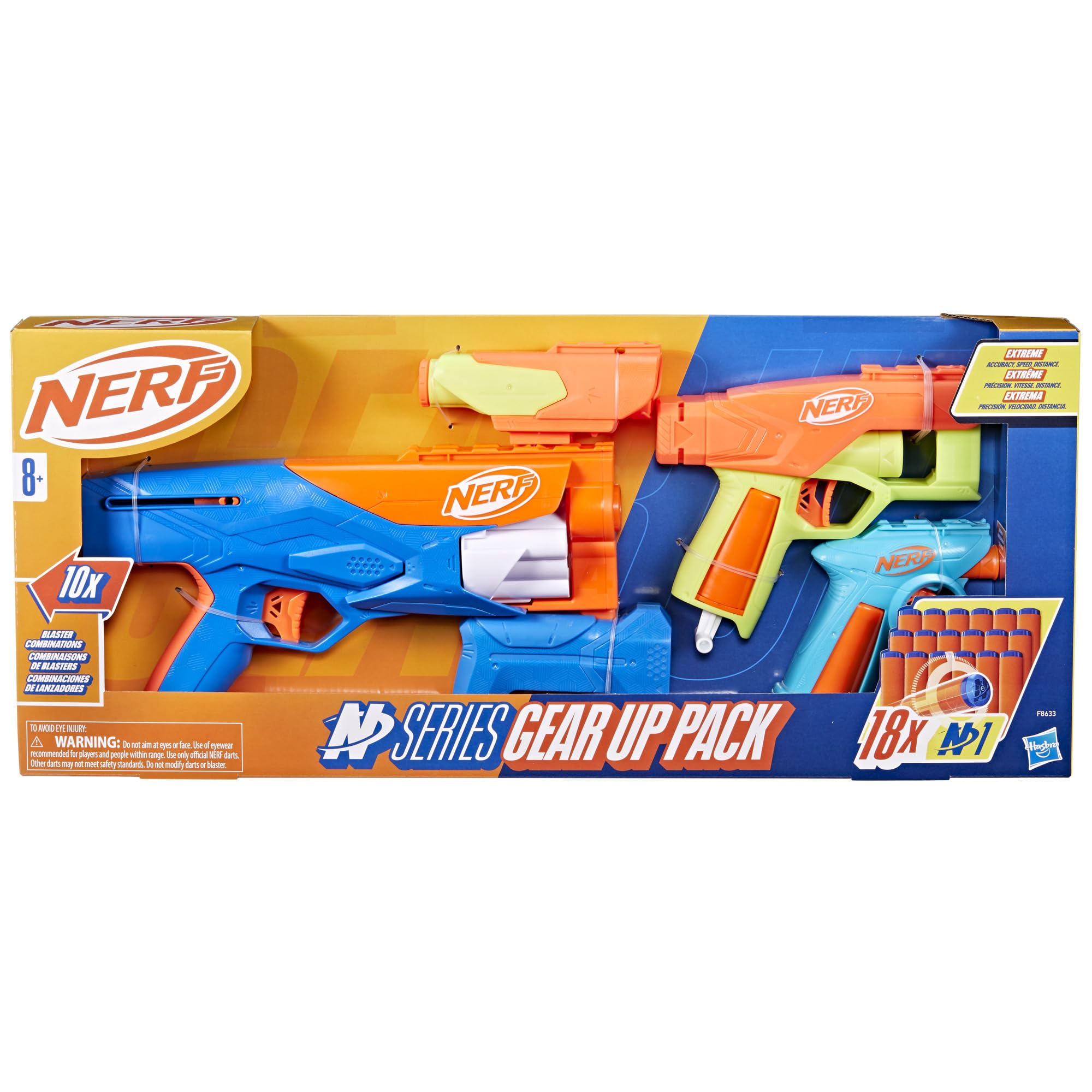 Foto 3 pulgar | Paquete Gear Up Nerf N Series Con 3 Lanzadores Y 18 Dardos Para Más De 8 Años - Venta Internacional.