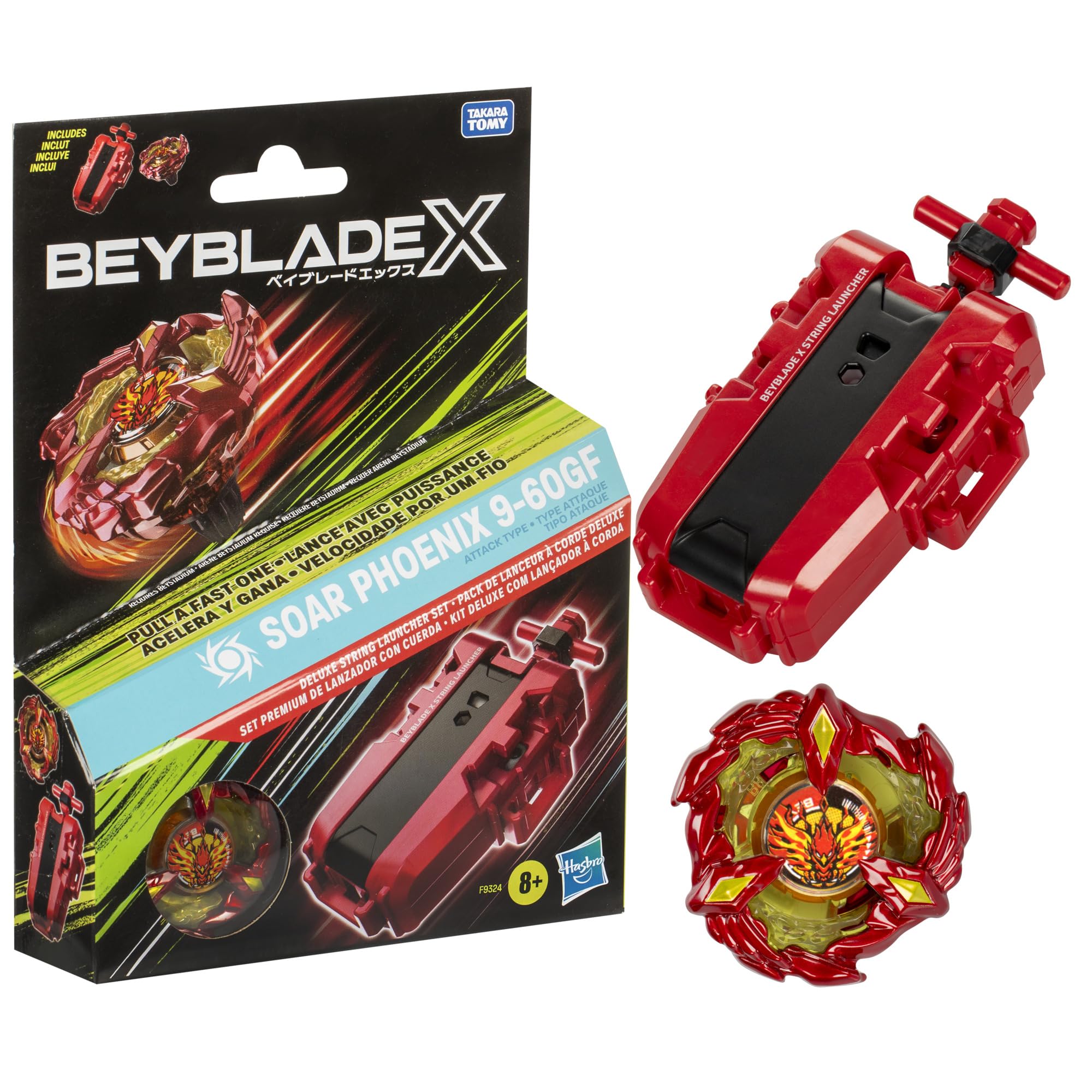 Foto 2 pulgar | Toy Beyblade Beyblade X Soar Phoenix 9-60gf Con Lanzador De Cuerdas - Venta Internacional.