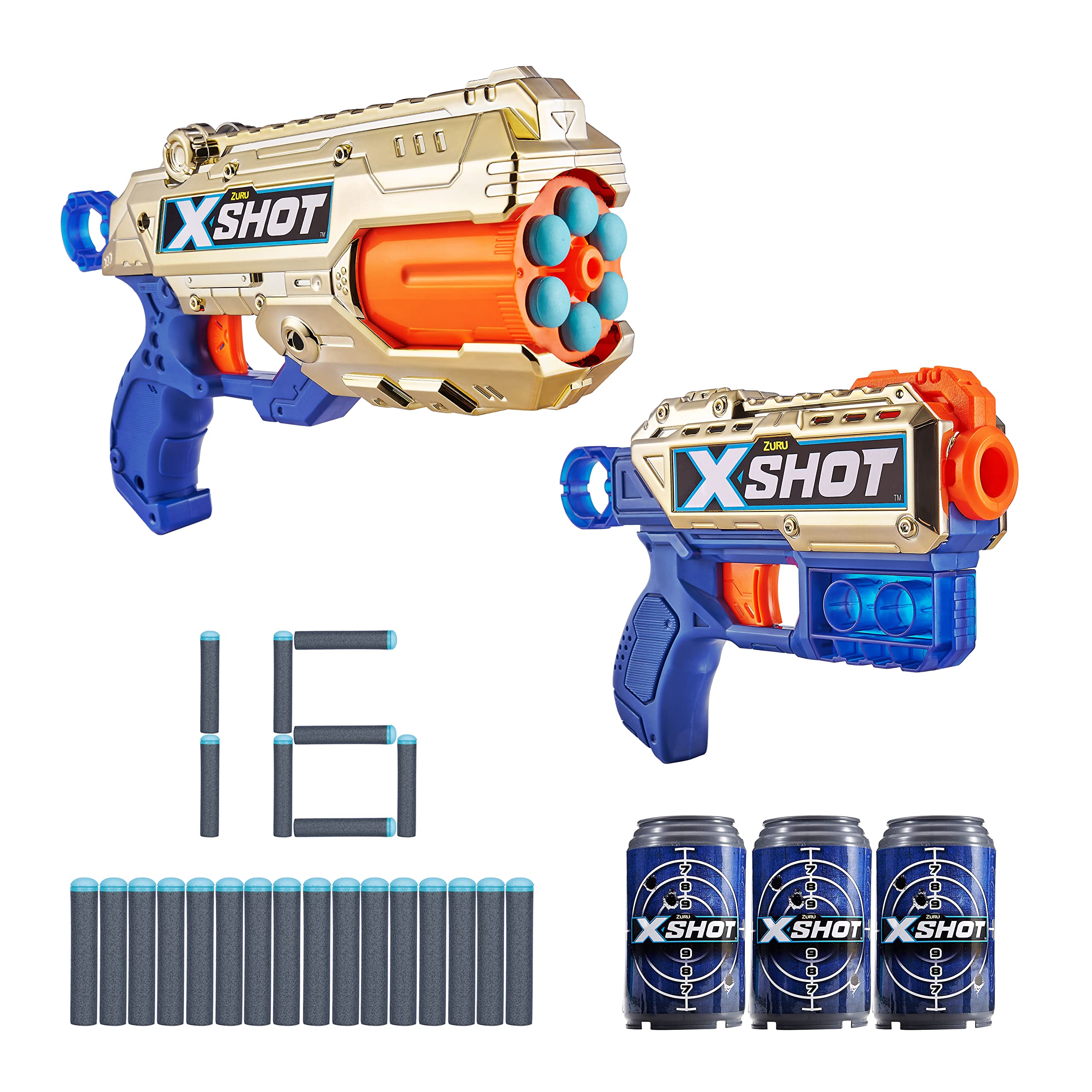 Foto 2 pulgar | Dart Blaster X-shot Excel Royale Edition Reflex 6 Dorado - Venta Internacional.