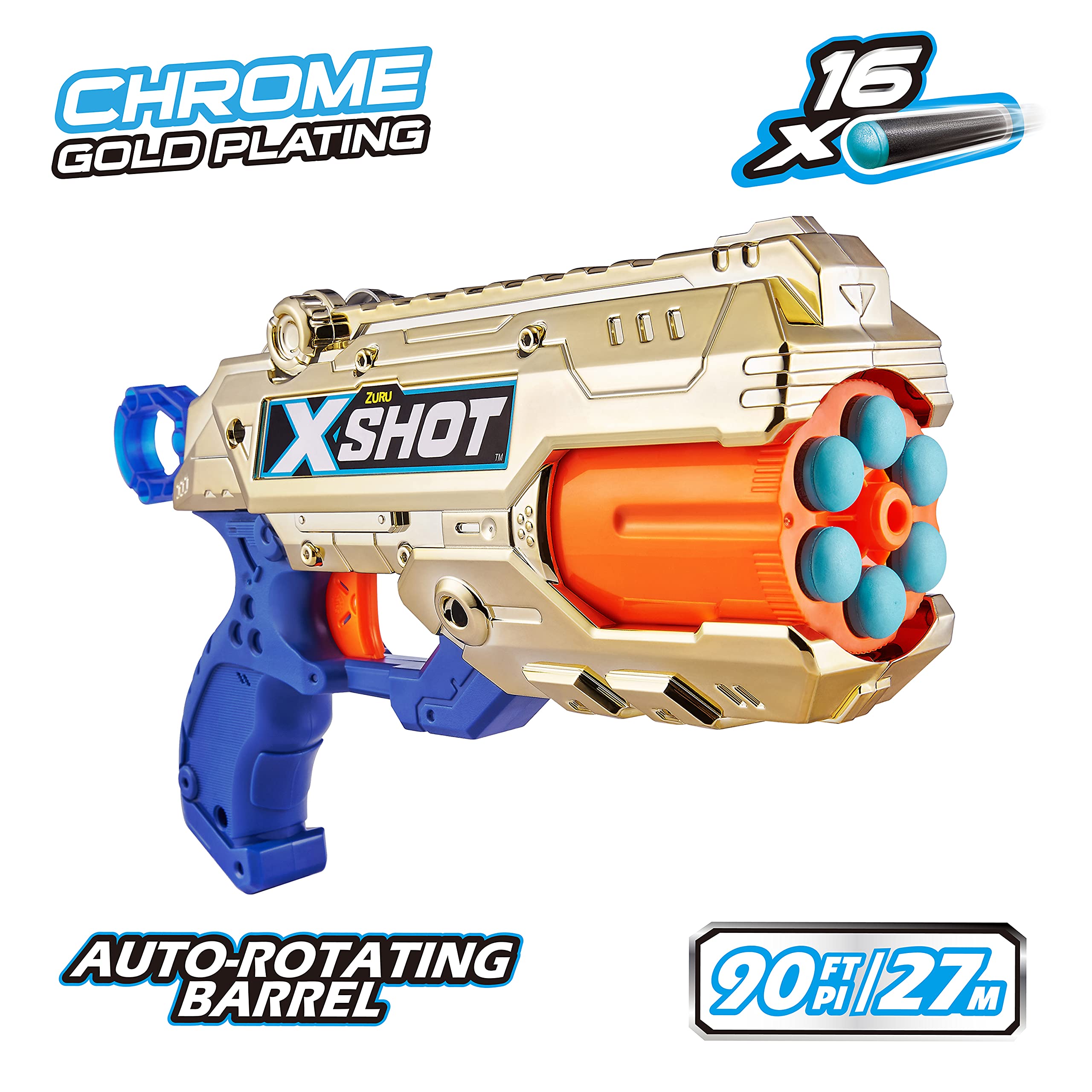 Foto 3 pulgar | Dart Blaster X-shot Excel Royale Edition Reflex 6 Dorado - Venta Internacional.