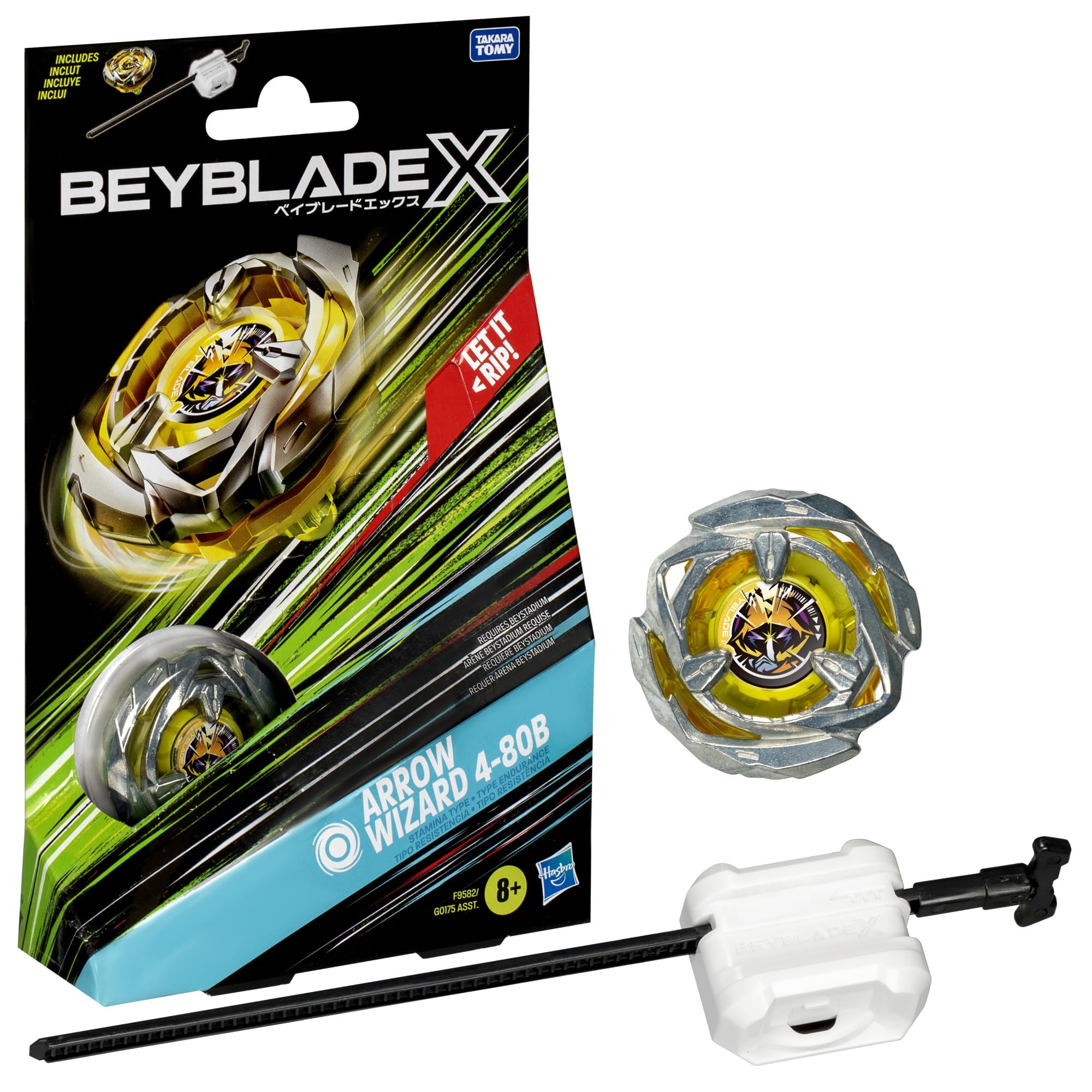 Paquete De Inicio Beyblade X Arrow Wizard 4-80b Con Lanzador - Venta Internacional.