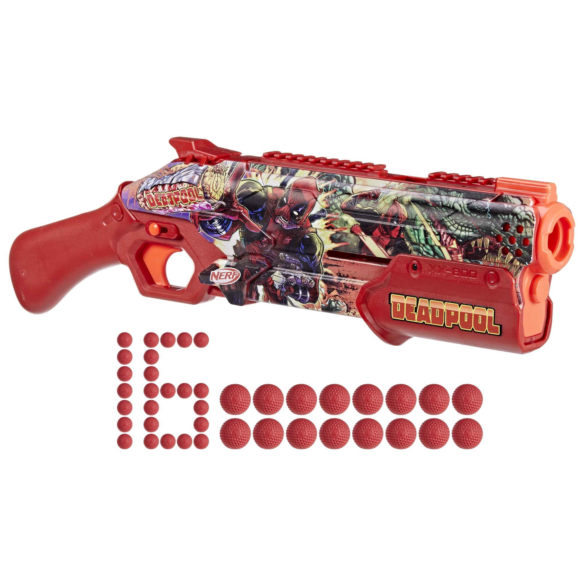 Foto 2 pulgar | Blaster Nerf Marvel Deadpool Con 16 Rondas Acumuladas Rival 14+ - Venta Internacional.