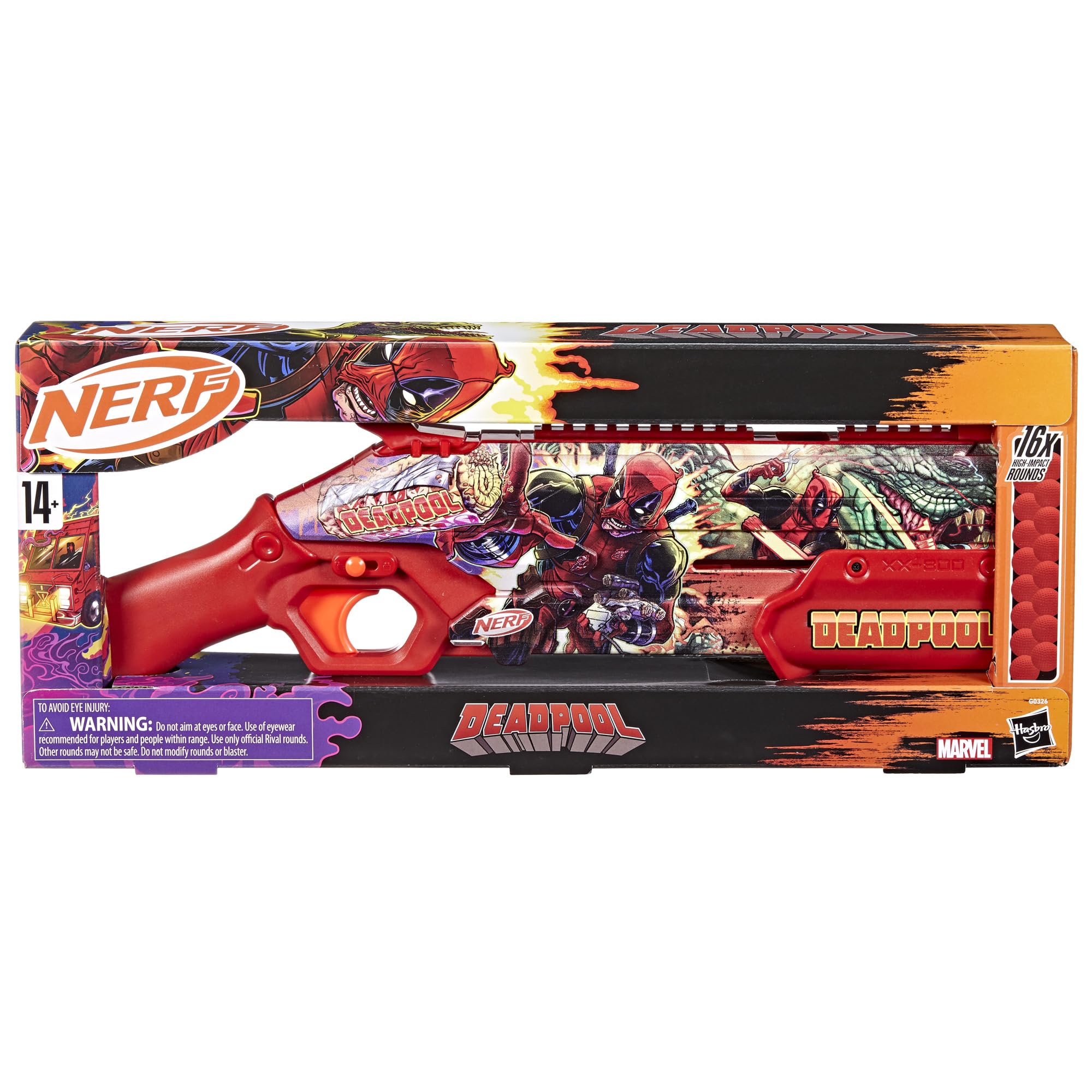 Foto 7 pulgar | Blaster Nerf Marvel Deadpool Con 16 Rondas Acumuladas Rival 14+ - Venta Internacional.
