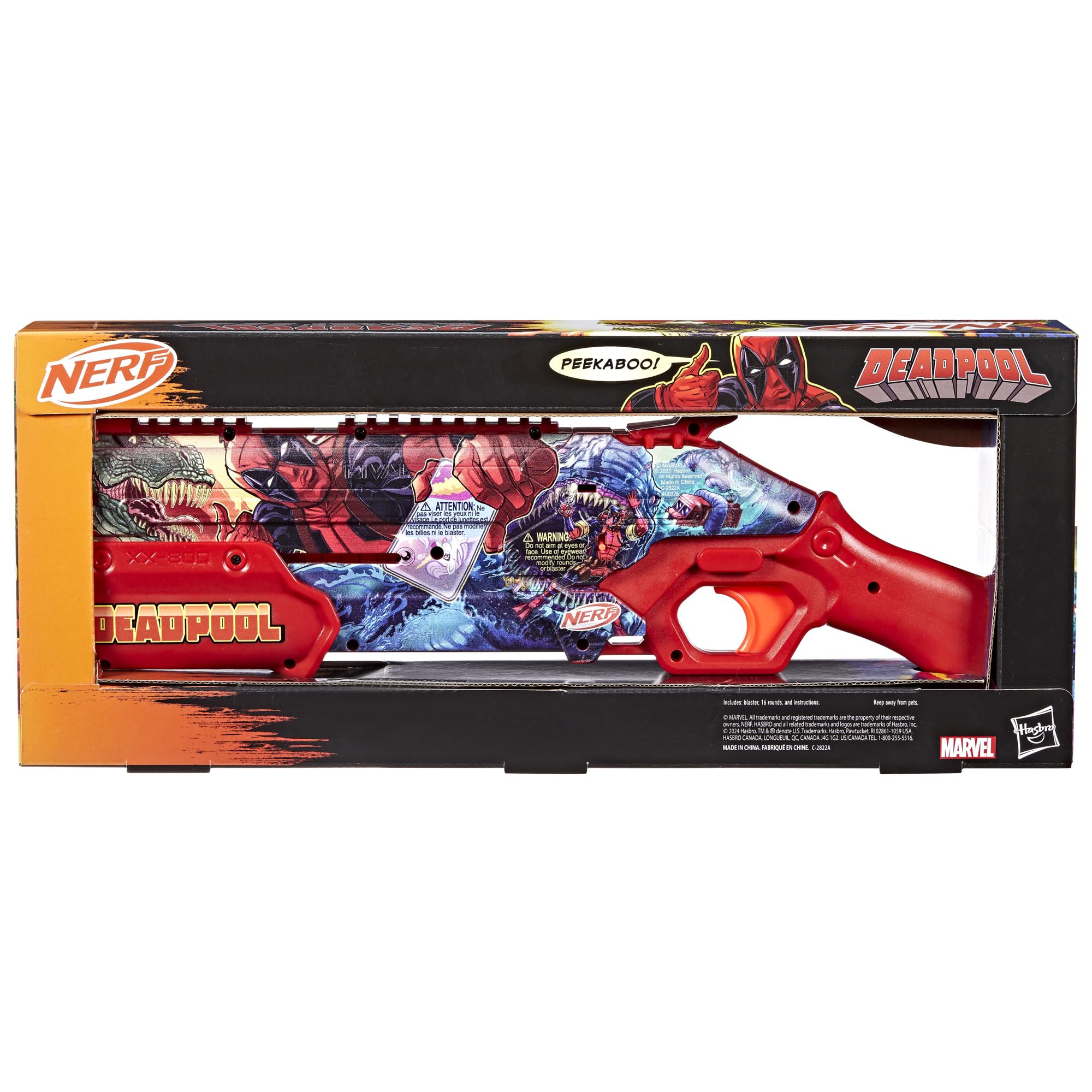 Foto 8 pulgar | Blaster Nerf Marvel Deadpool Con 16 Rondas Acumuladas Rival 14+ - Venta Internacional.