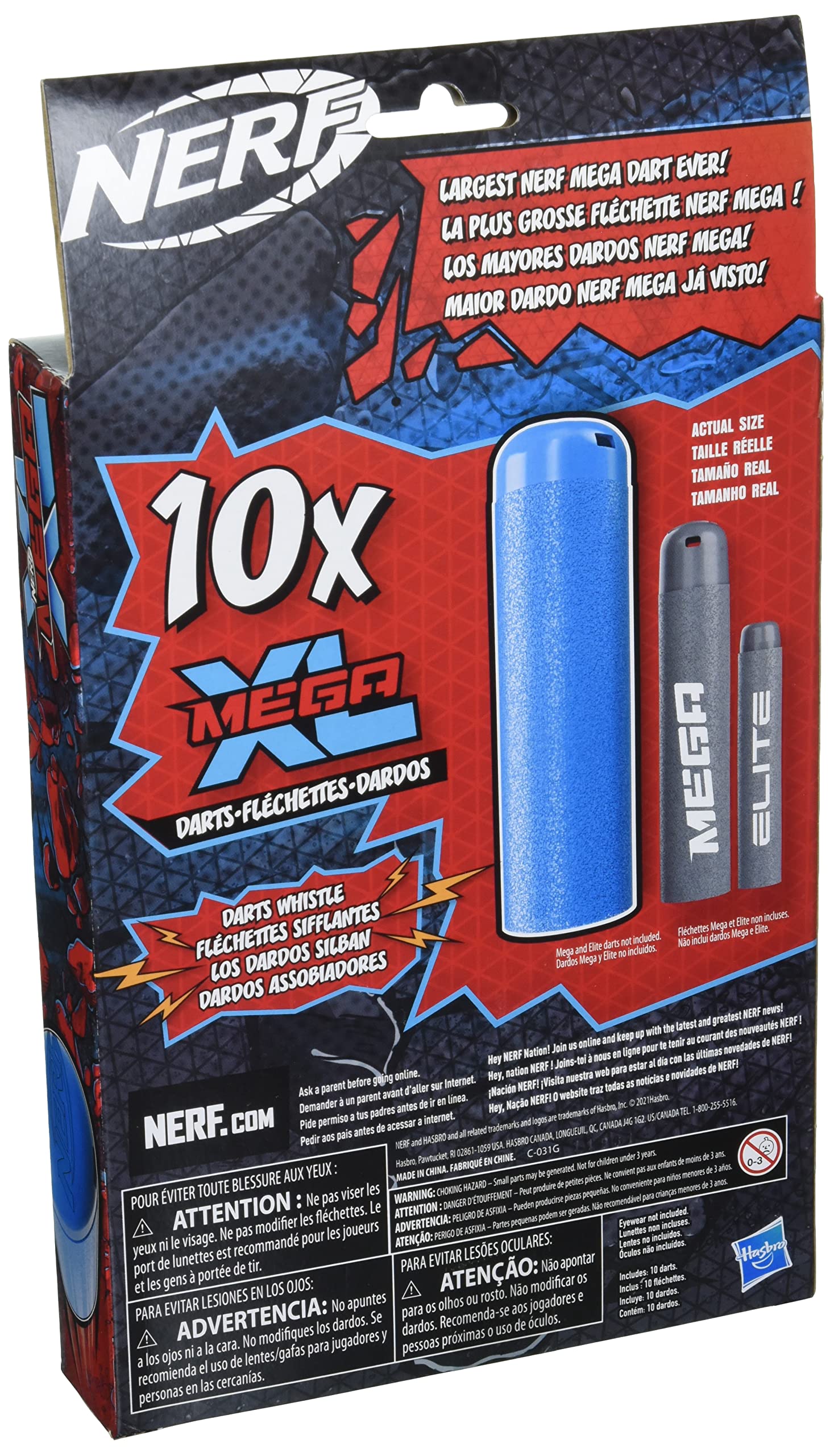 Foto 2 | Recarga De Dardos Nerf Mega Xl Con 10 Dardos Mega Xl Whistler - Venta Internacional.