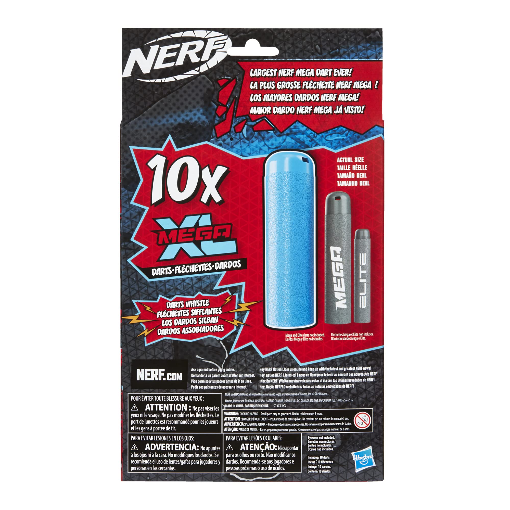 Foto 5 pulgar | Recarga De Dardos Nerf Mega Xl Con 10 Dardos Mega Xl Whistler - Venta Internacional.