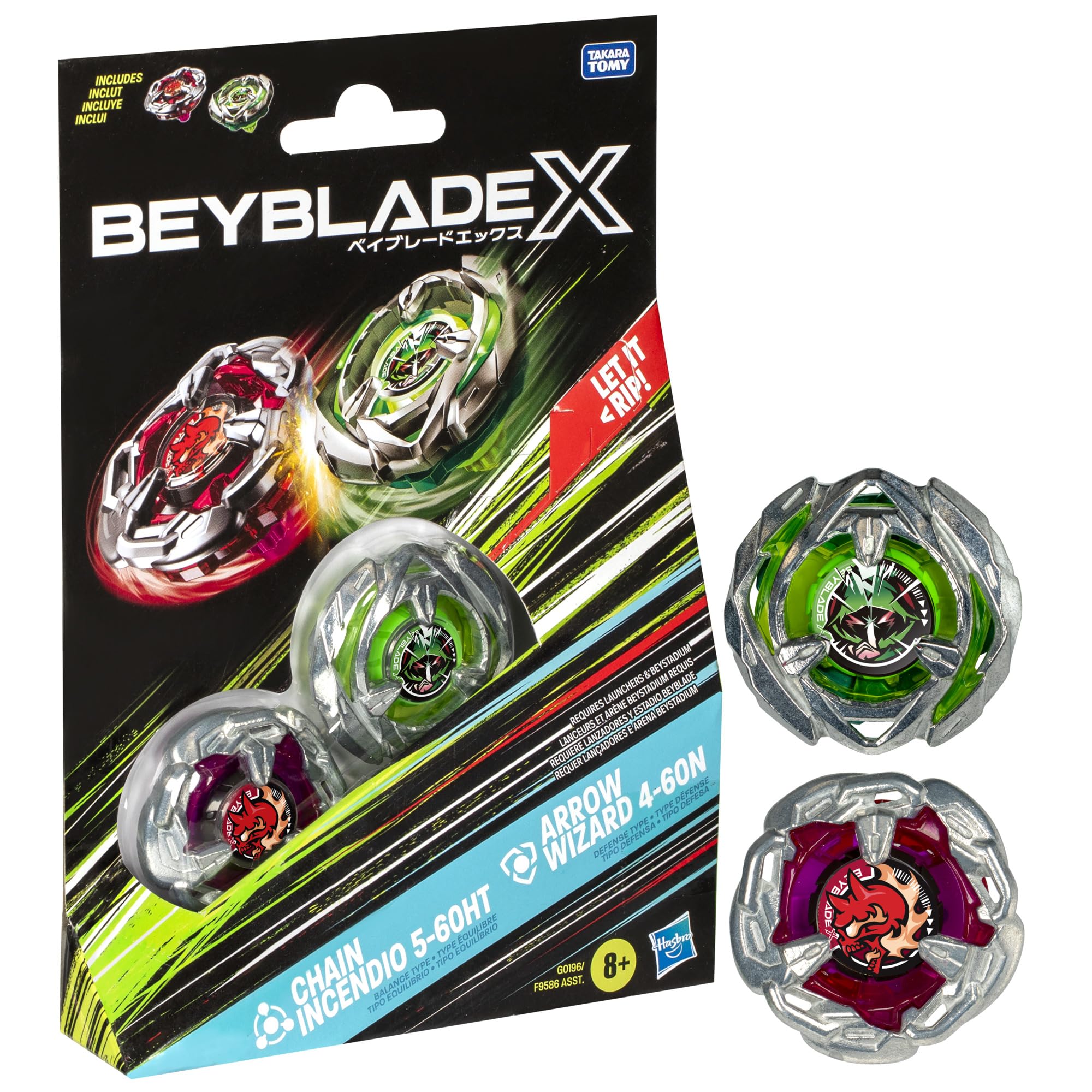 Foto 2 pulgar | Set Battling Top Beyblade X Chain Incendio 5-60ht Y Arrow Wizard 4-60n Para Niños Y Niñas De 8 Años - Venta Interna