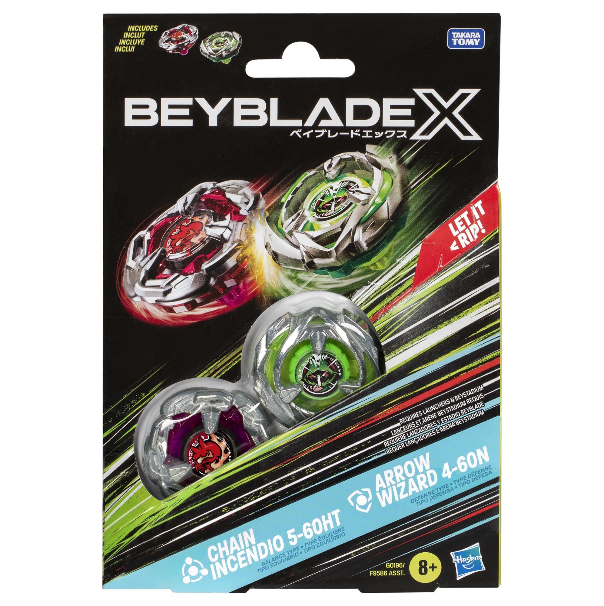 Foto 4 pulgar | Set Battling Top Beyblade X Chain Incendio 5-60ht Y Arrow Wizard 4-60n Para Niños Y Niñas De 8 Años - Venta Interna