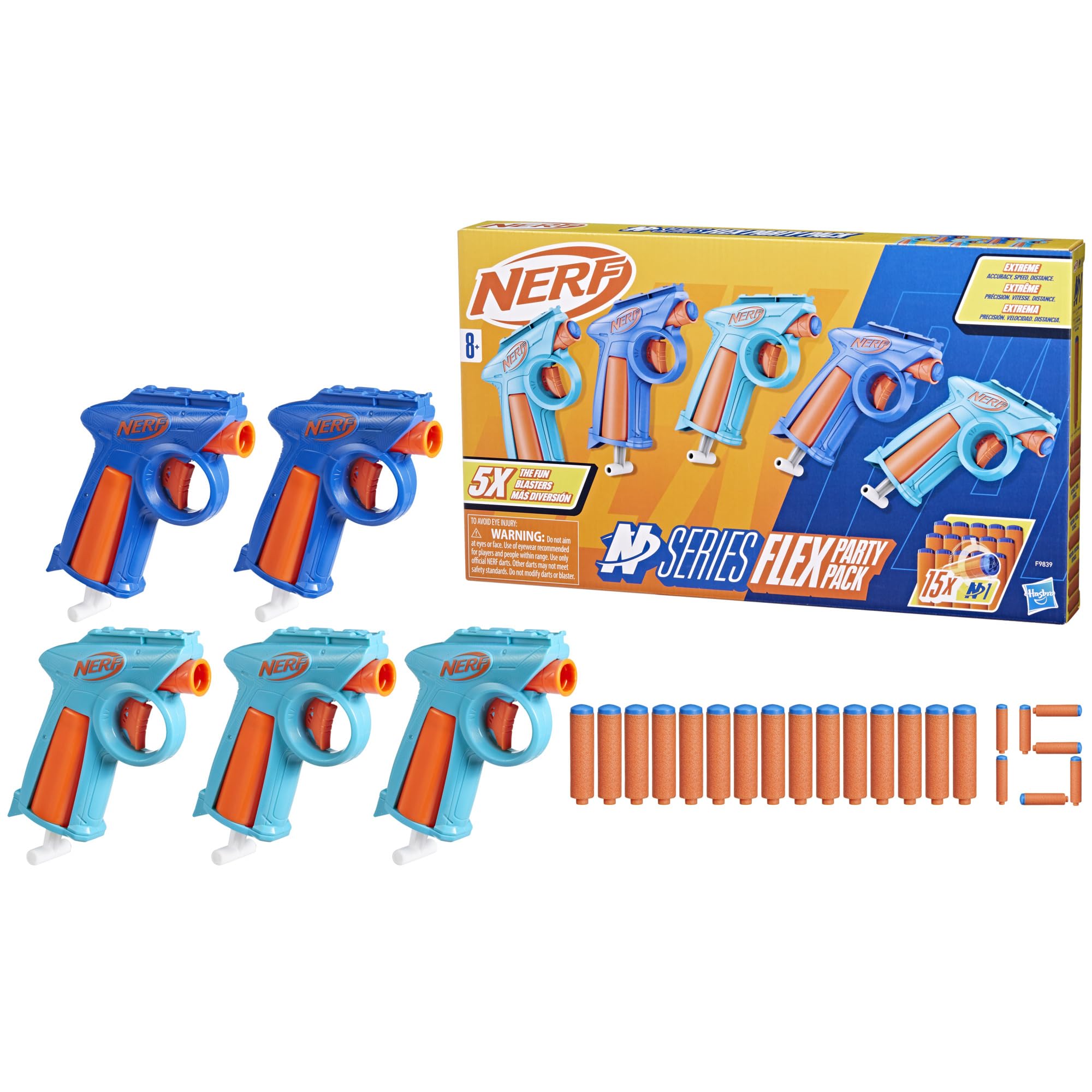 Foto 5 pulgar | Paquete De Lanzadores Flexibles Nerf De La Serie N Para Fiestas Con 15 Dardos N1, 8 O Más - Venta Internacional.