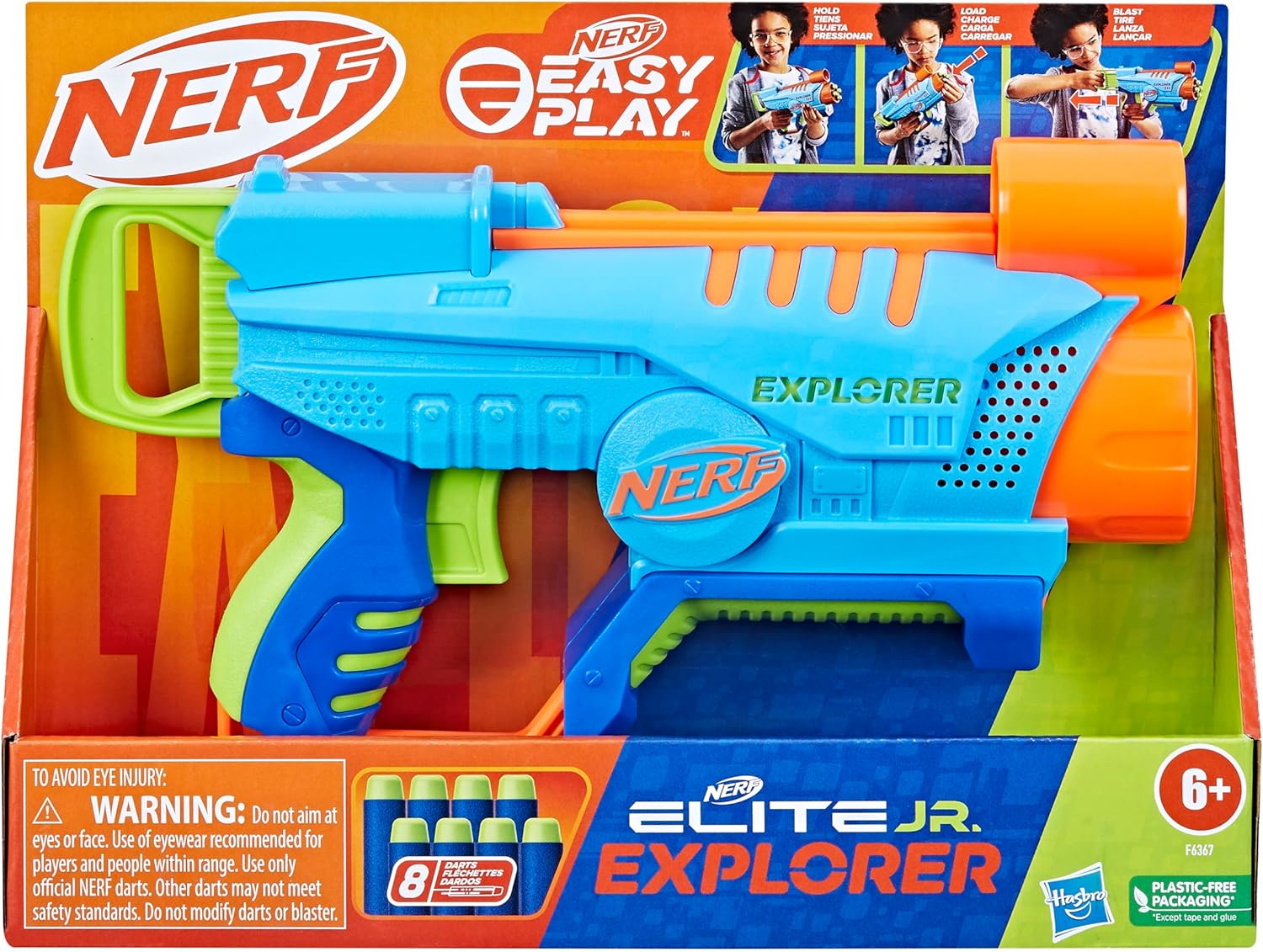 Foto 2 pulgar | Lanzador Nerf Elite Jr. Explorer De Hasbro