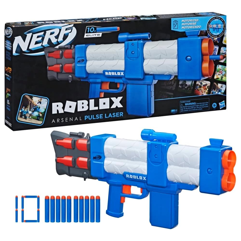 Foto 2 pulgar | Nerf Roblox Arsenal Pulse Laser Motorizado 10 Dardos Hasbro F2484