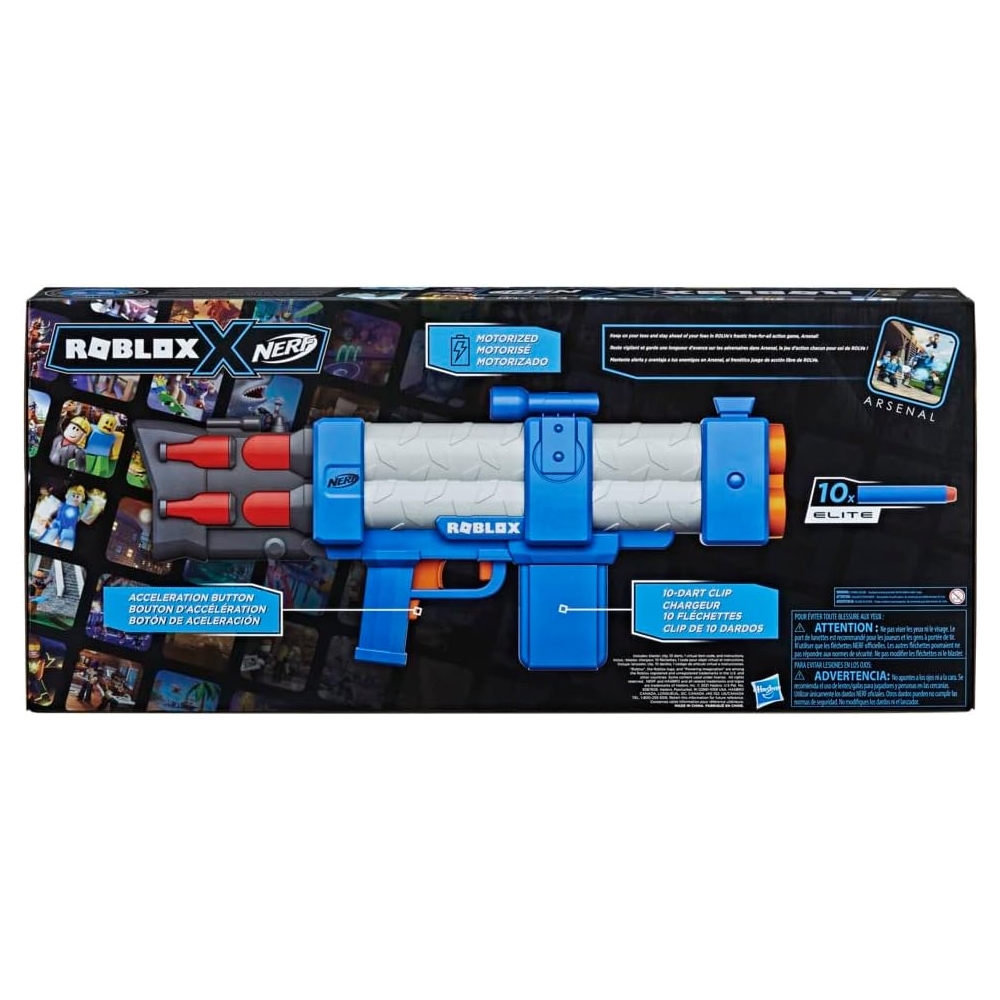 Foto 2 | Nerf Roblox Arsenal Pulse Laser Motorizado 10 Dardos Hasbro F2484