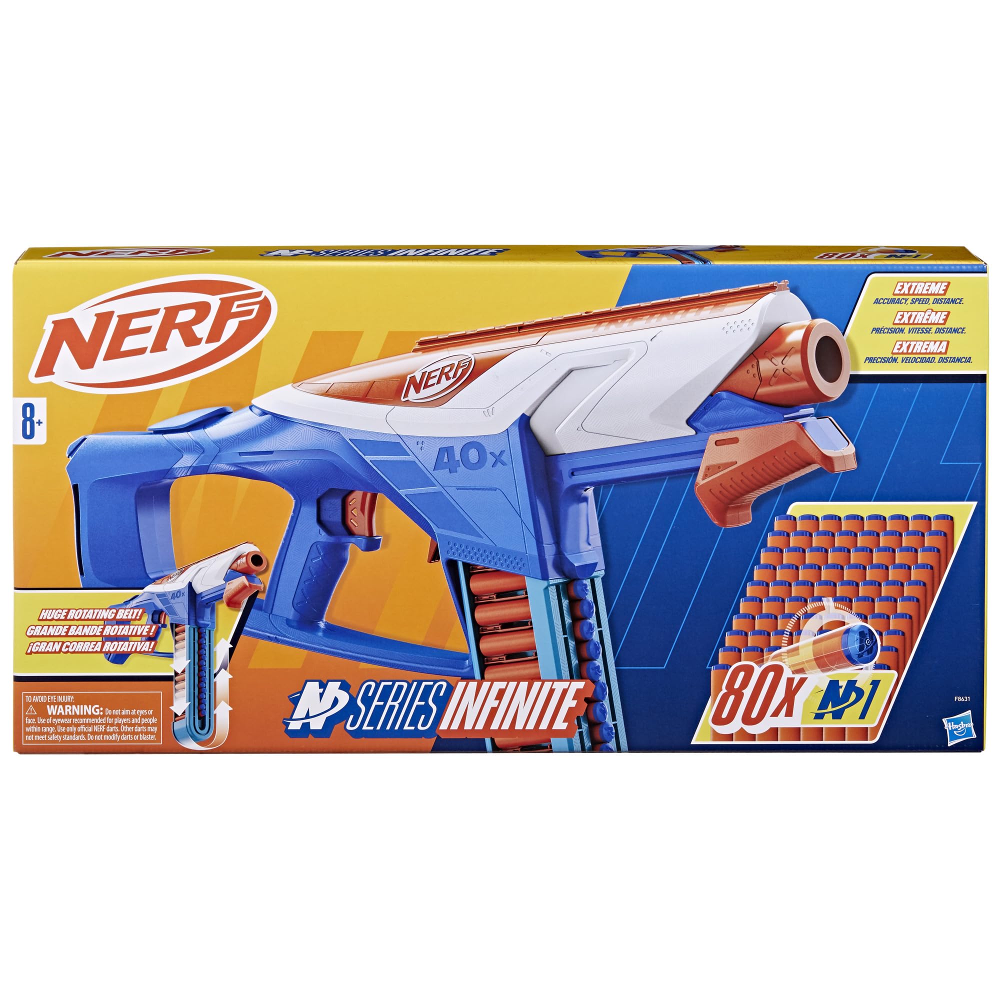 Foto 3 pulgar | Dart Blaster Nerf N Series Infinite Con 80 Dardos Y Cinturón De Batalla - Venta Internacional.