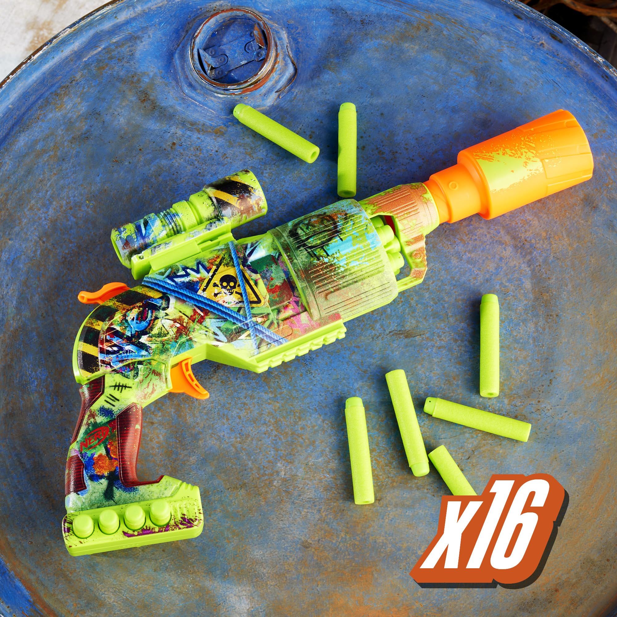 Foto 4 pulgar | Perforadora Dart Blaster Nerf Zombie Con 16 Dardos, Alcance Para Más De 8 Años - Venta Internacional.