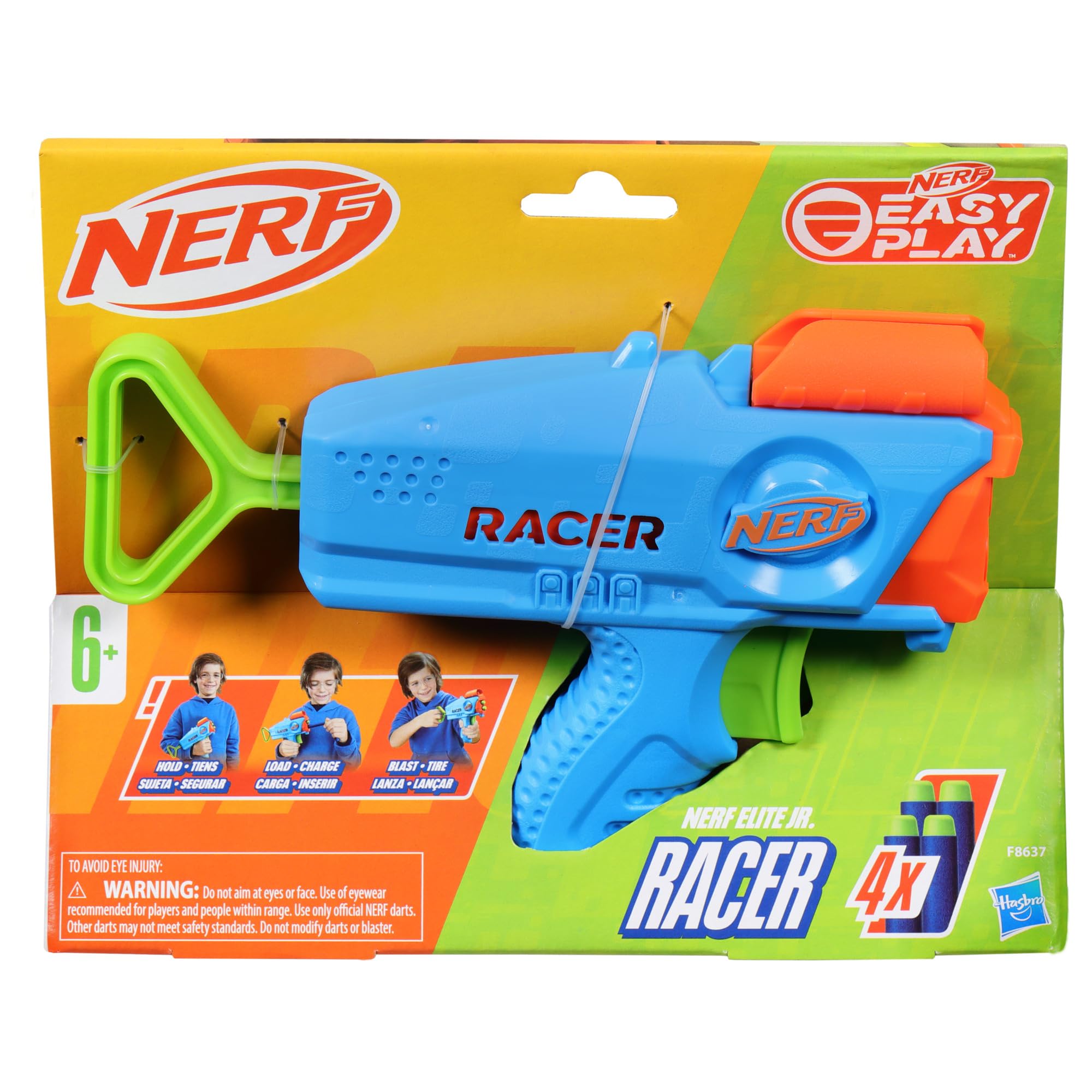 Foto 3 pulgar | Dart Blaster Nerf Elite Junior Racer Con 4 Dardos Durante Más De 6 Años - Venta Internacional.