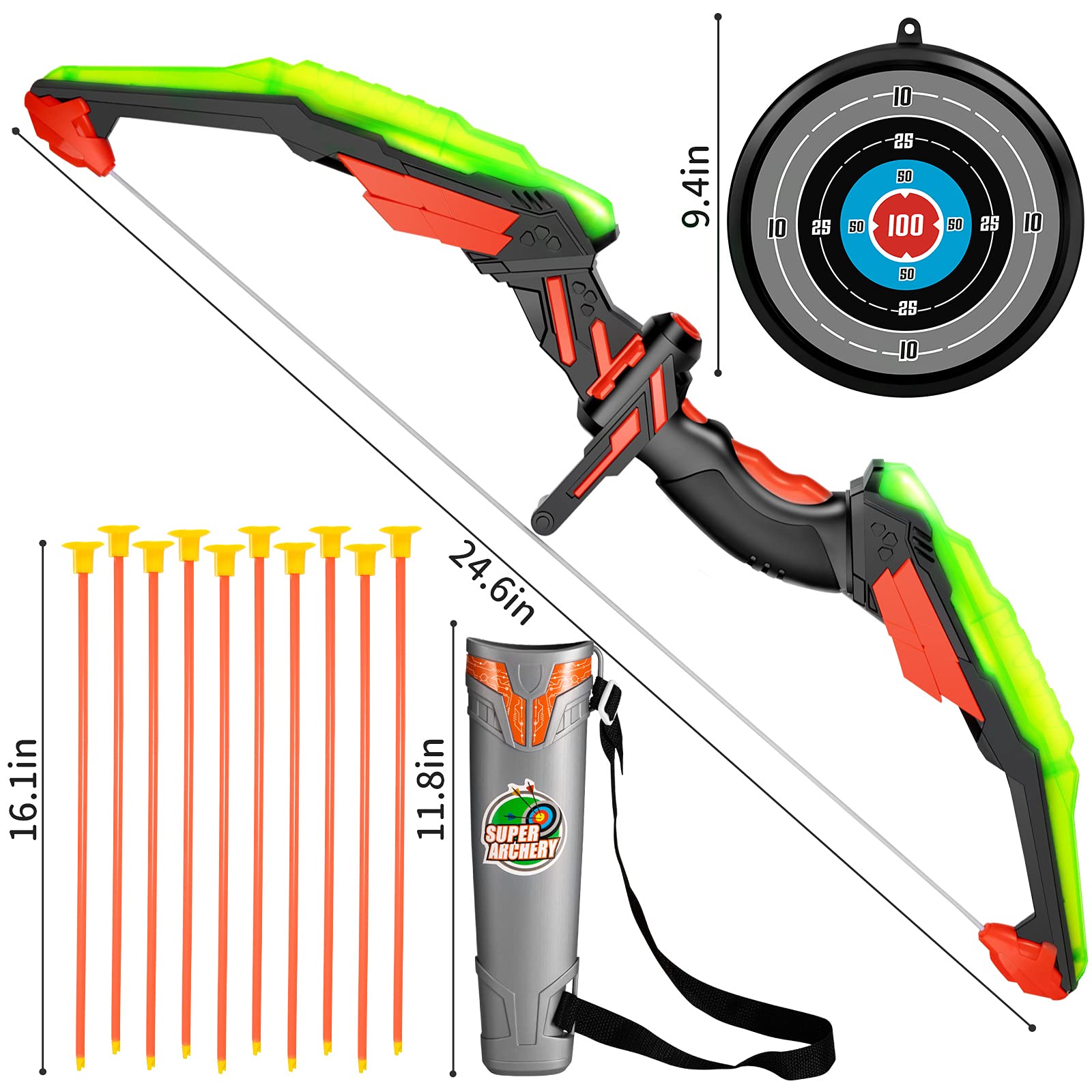 Foto 3 pulgar | Juego de Arco y Flecha Temi con Iluminación Led - Venta Internacional