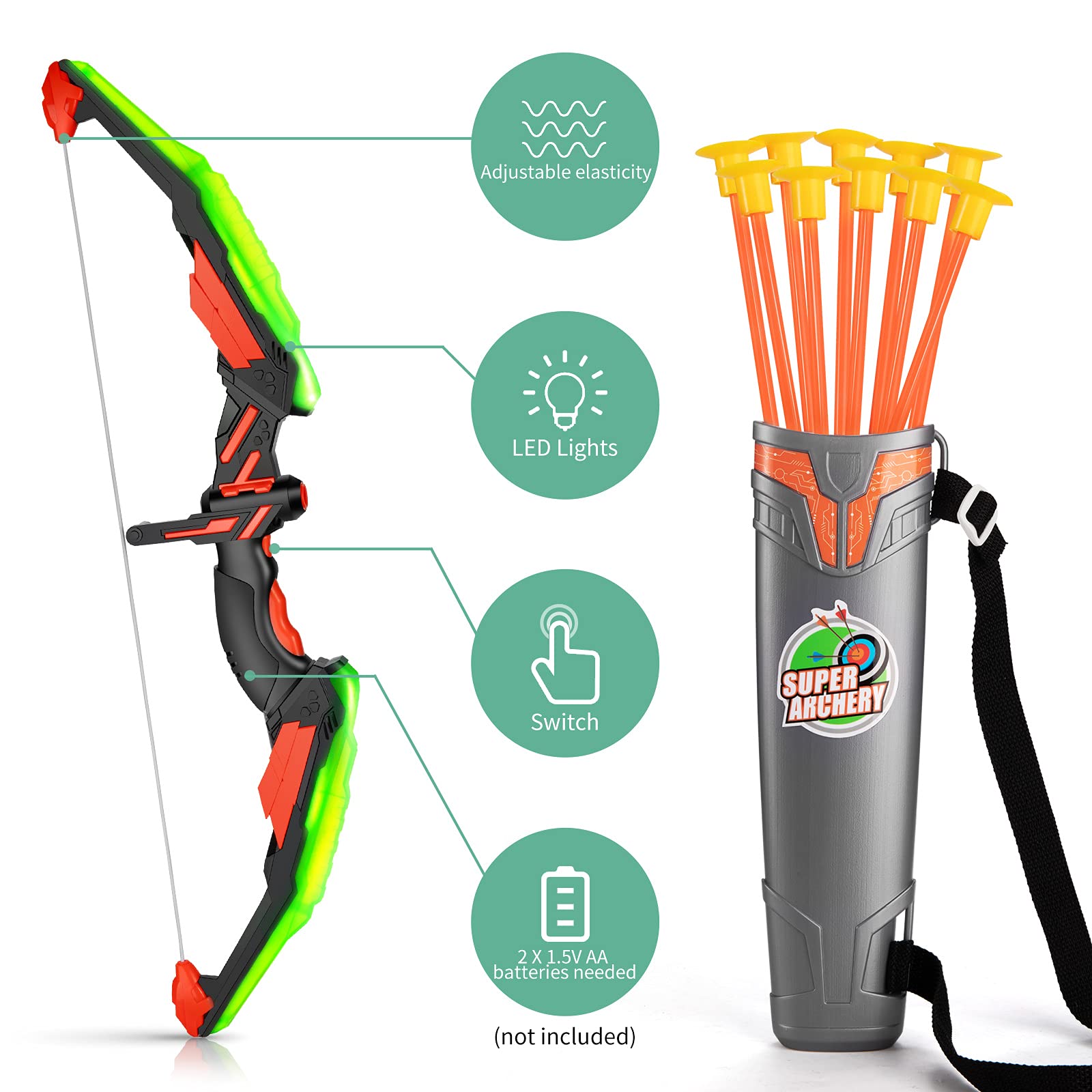 Foto 4 pulgar | Juego de Arco y Flecha Temi con Iluminación Led - Venta Internacional