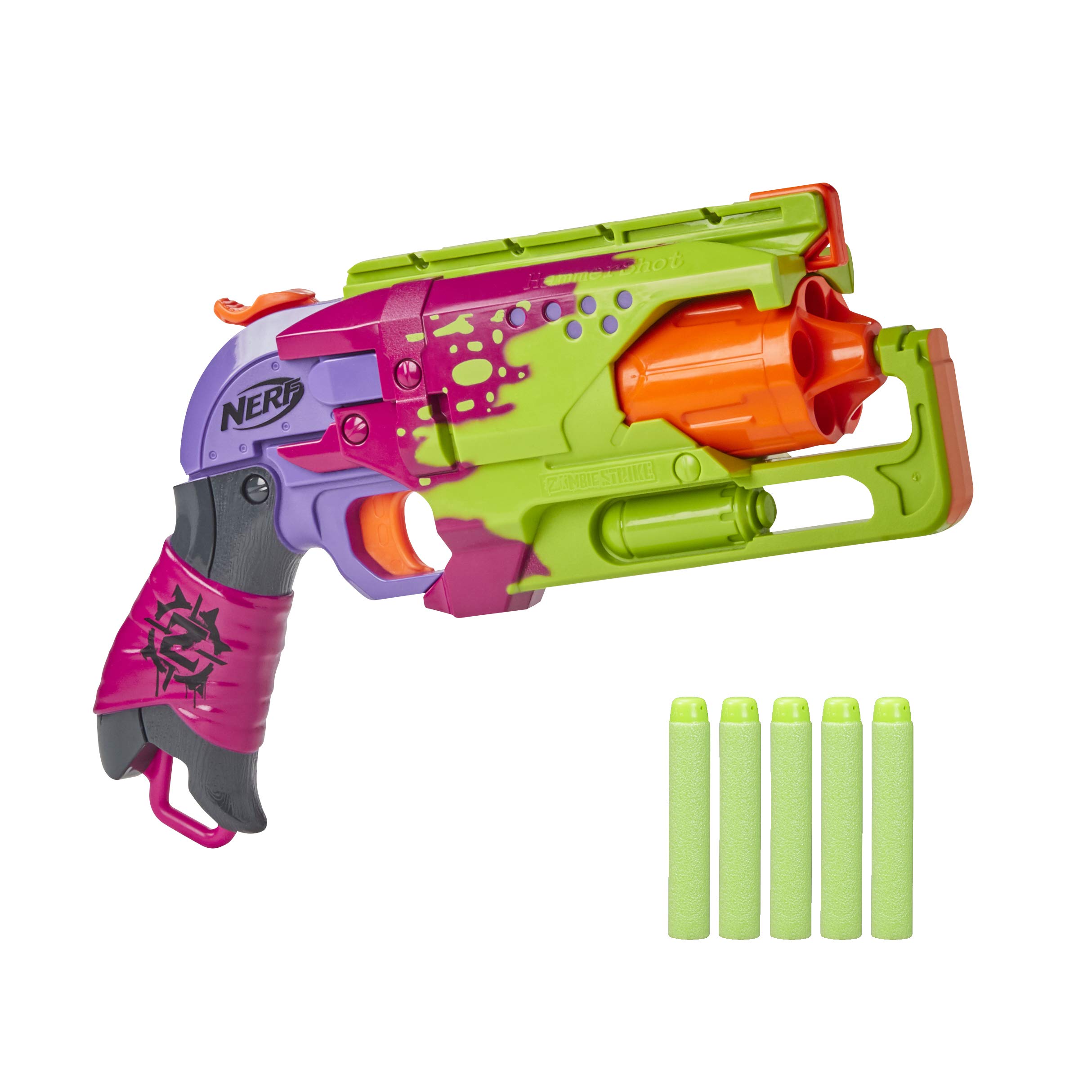 Foto 2 pulgar | Lanzador Nerf Zombie Strike Hammershot Blaster Splatter 5 Dardos - Venta Internacional