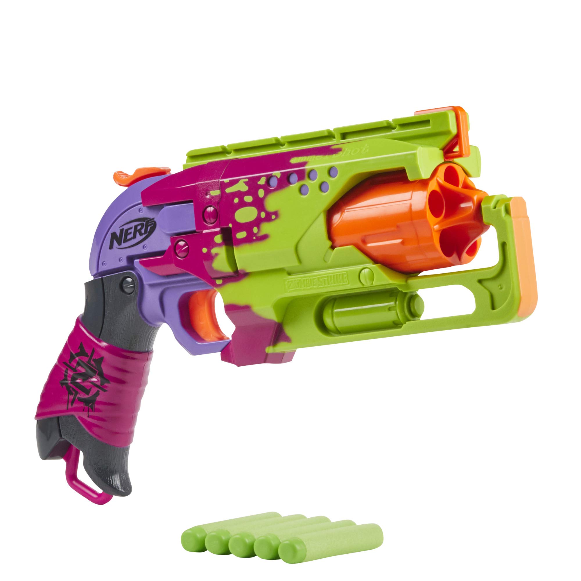 Foto 4 pulgar | Lanzador Nerf Zombie Strike Hammershot Blaster Splatter 5 Dardos - Venta Internacional