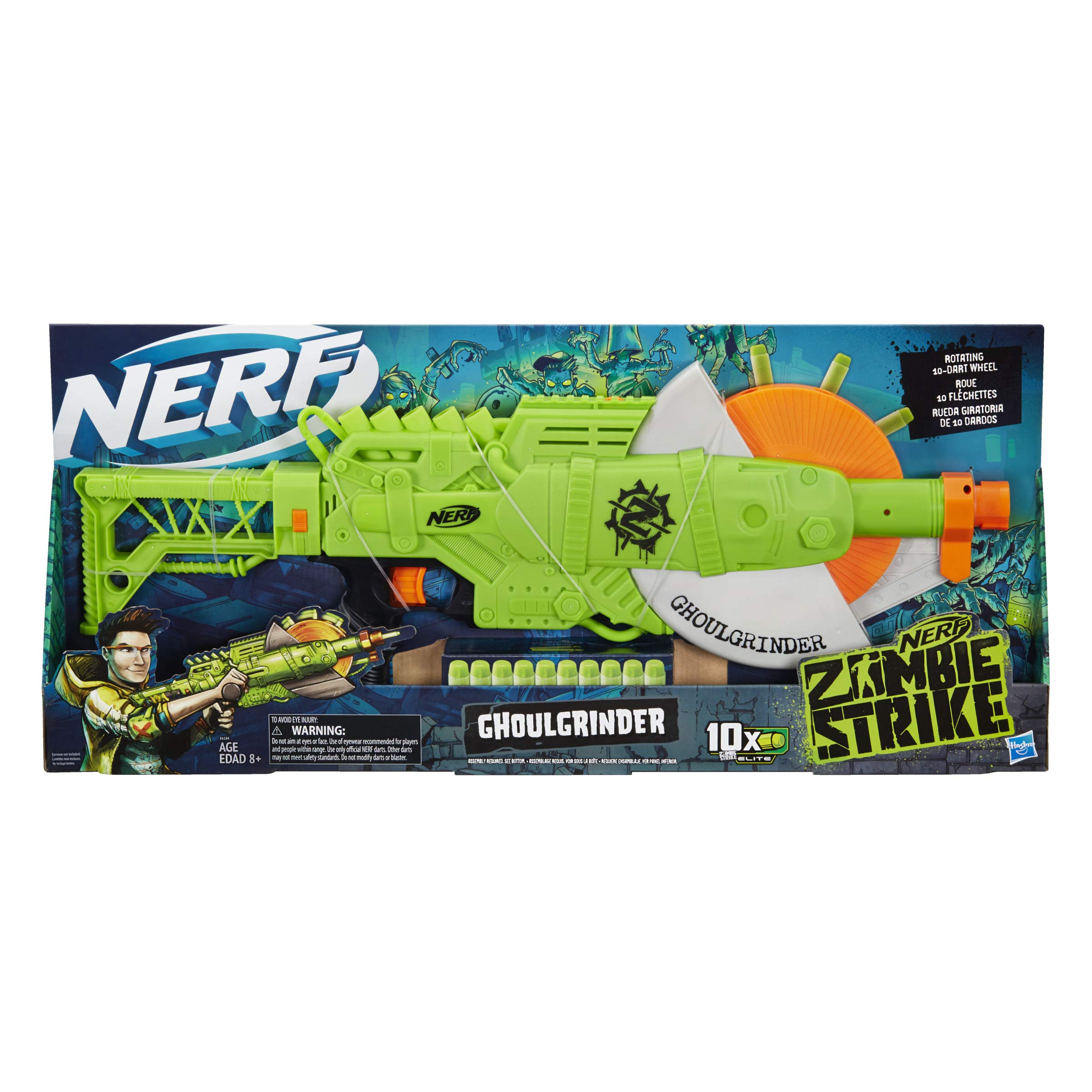 Foto 3 pulgar | Lanzador Nerf Zombie Strike Ghoulgrinder Blaster con 10 Dardos  - Venta Internacional
