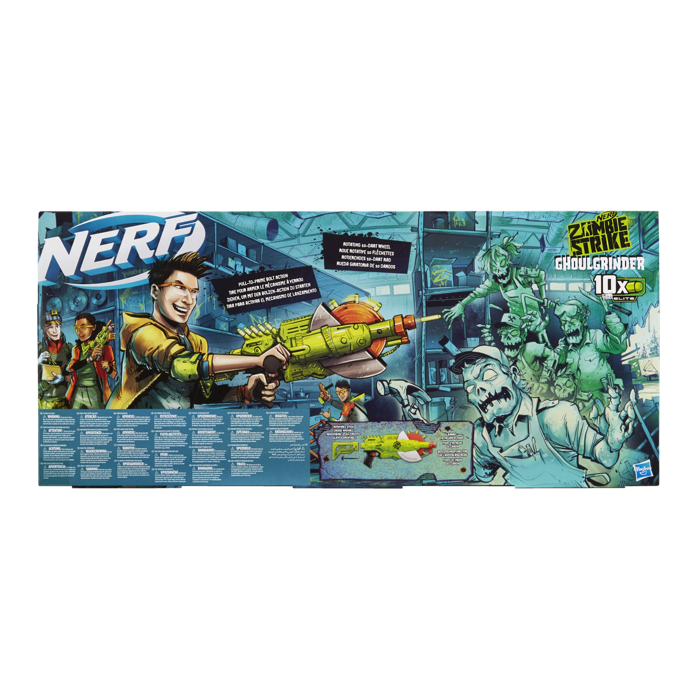 Foto 4 pulgar | Lanzador Nerf Zombie Strike Ghoulgrinder Blaster con 10 Dardos  - Venta Internacional