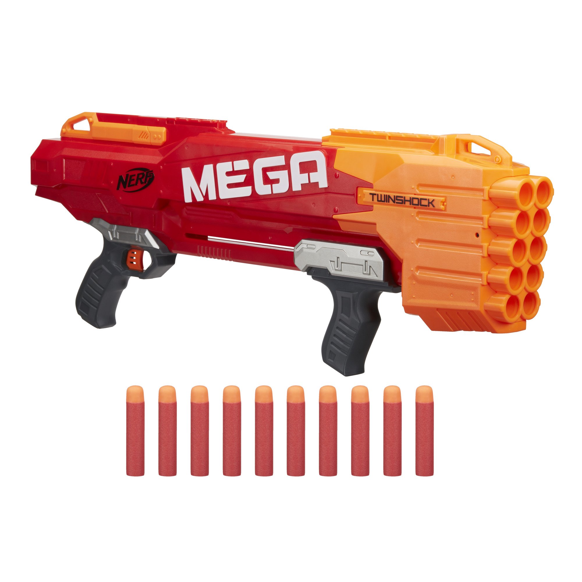 Foto 2 pulgar | Figura Blaster Nerf Mega Twinshock con 10 Dardos - Venta Internacional