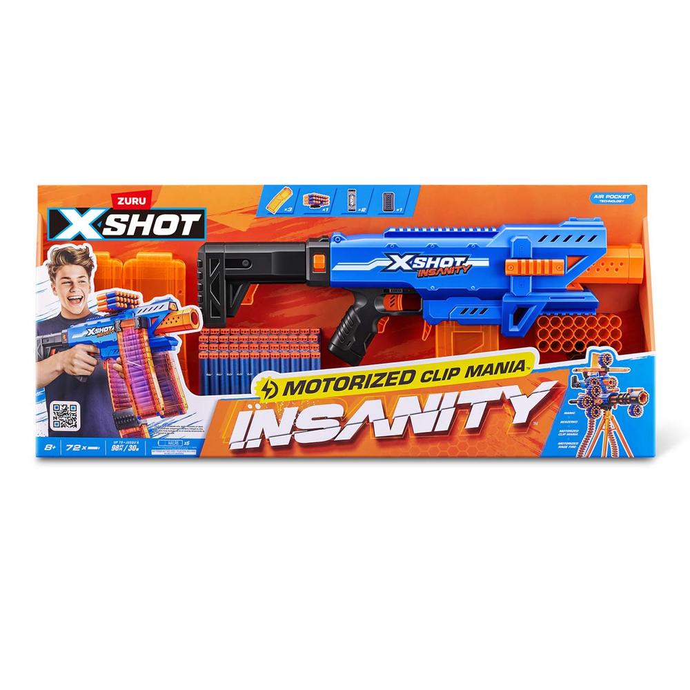 Foto 2 pulgar | Xshot Pistola De Juguete Insanity Motorized Clip Mania 72 Dardos
