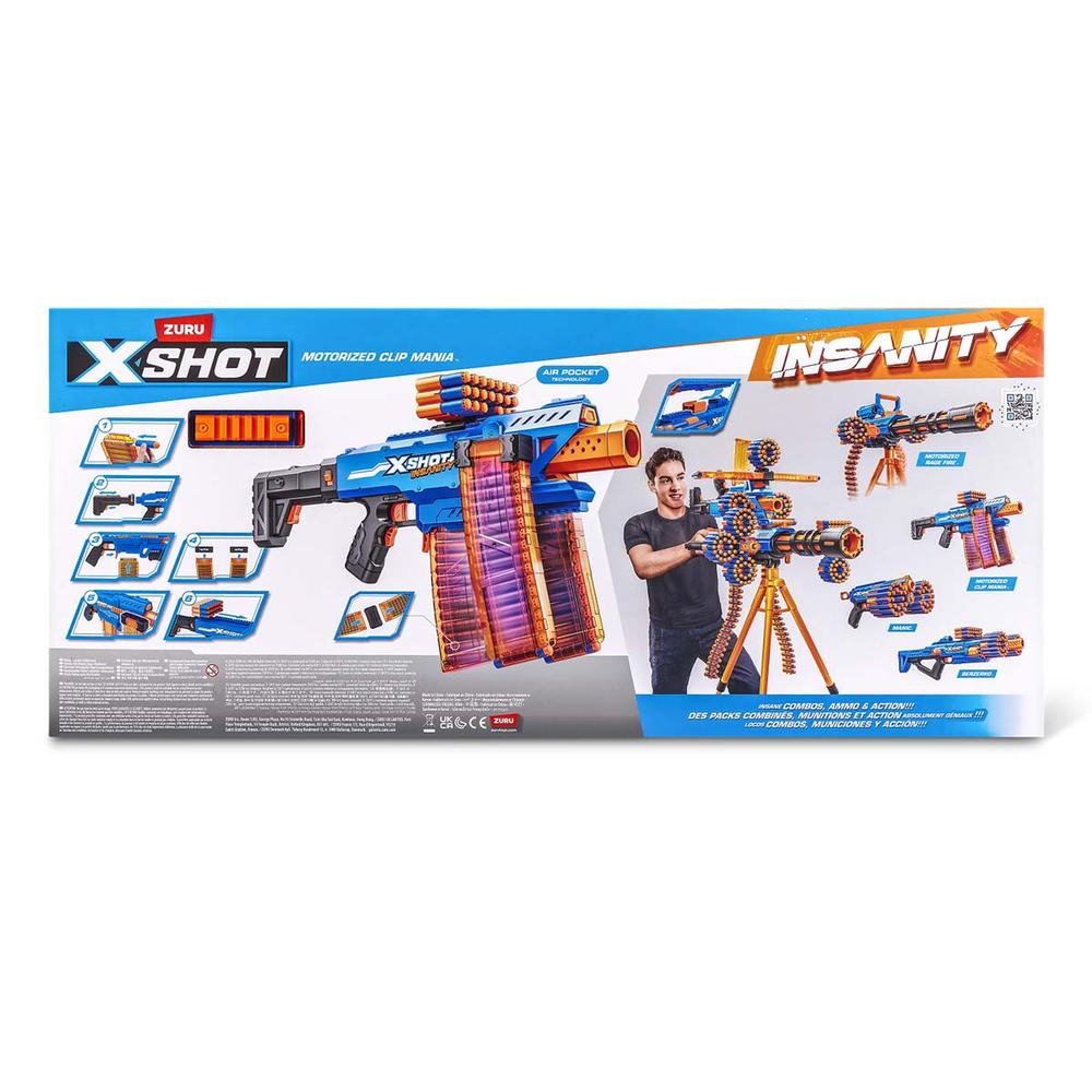 Foto 4 pulgar | Xshot Pistola De Juguete Insanity Motorized Clip Mania 72 Dardos